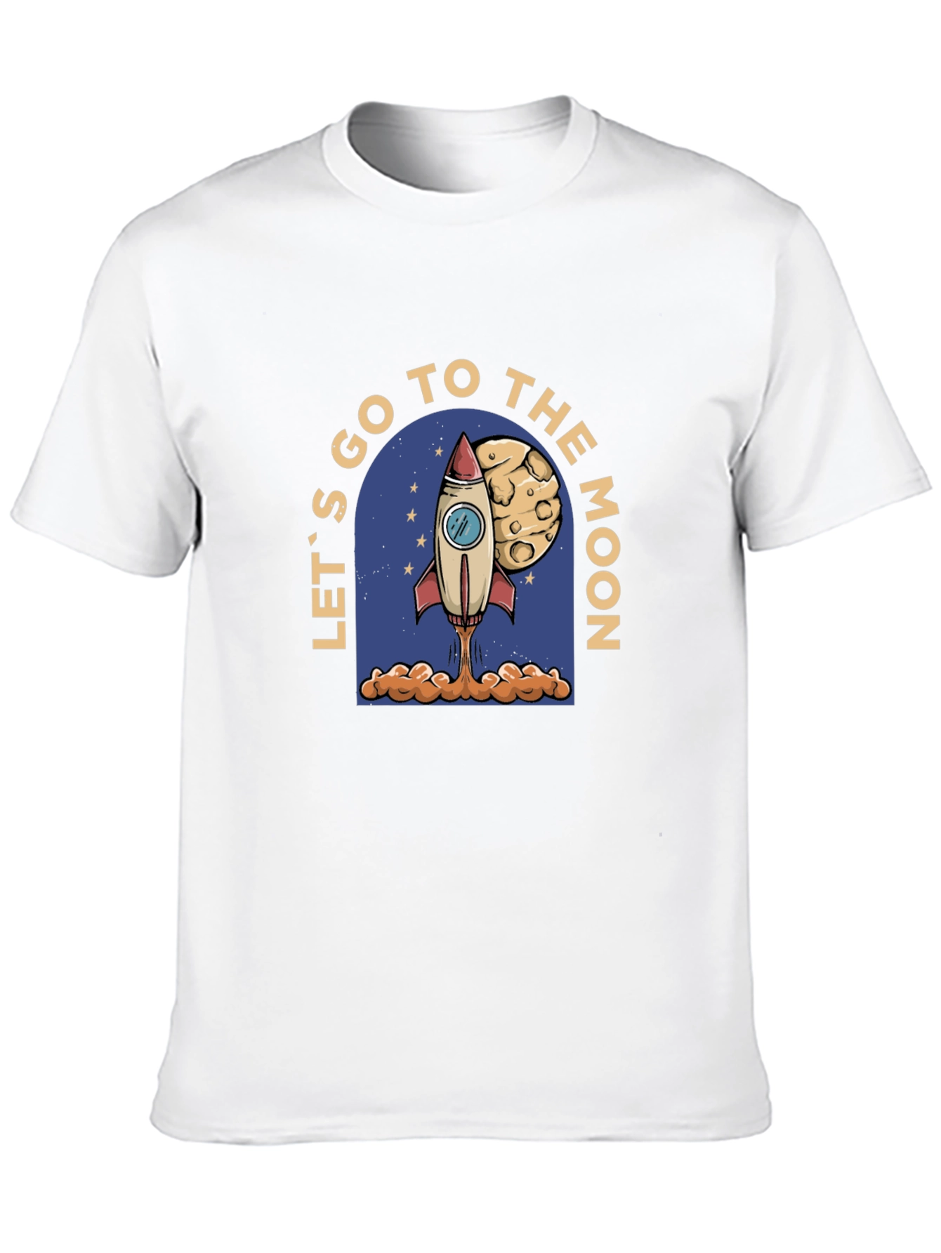 Lets Go To The Moon Black T-Shirt