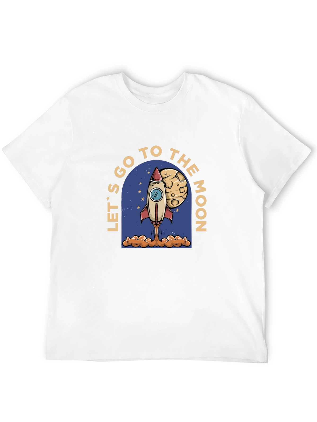 Lets Go To The Moon Black T-Shirt