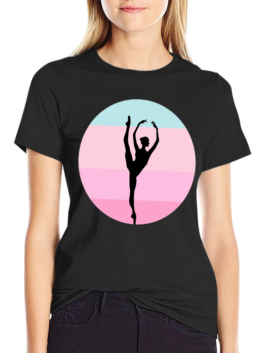 Ballet Dancer Silhouette Graphic T-Shirt
