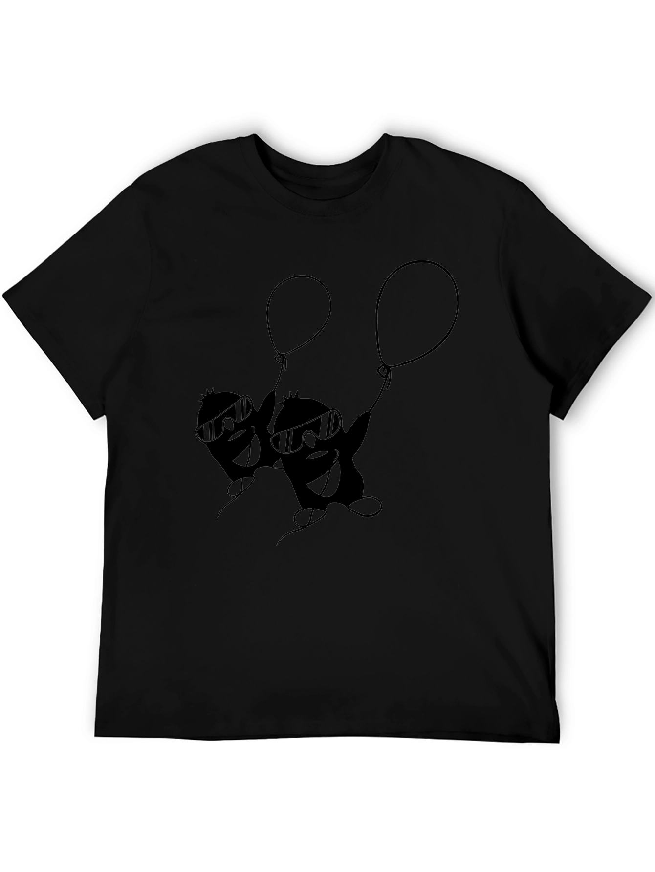 Cool Cartoon Penguin Black T-Shirt