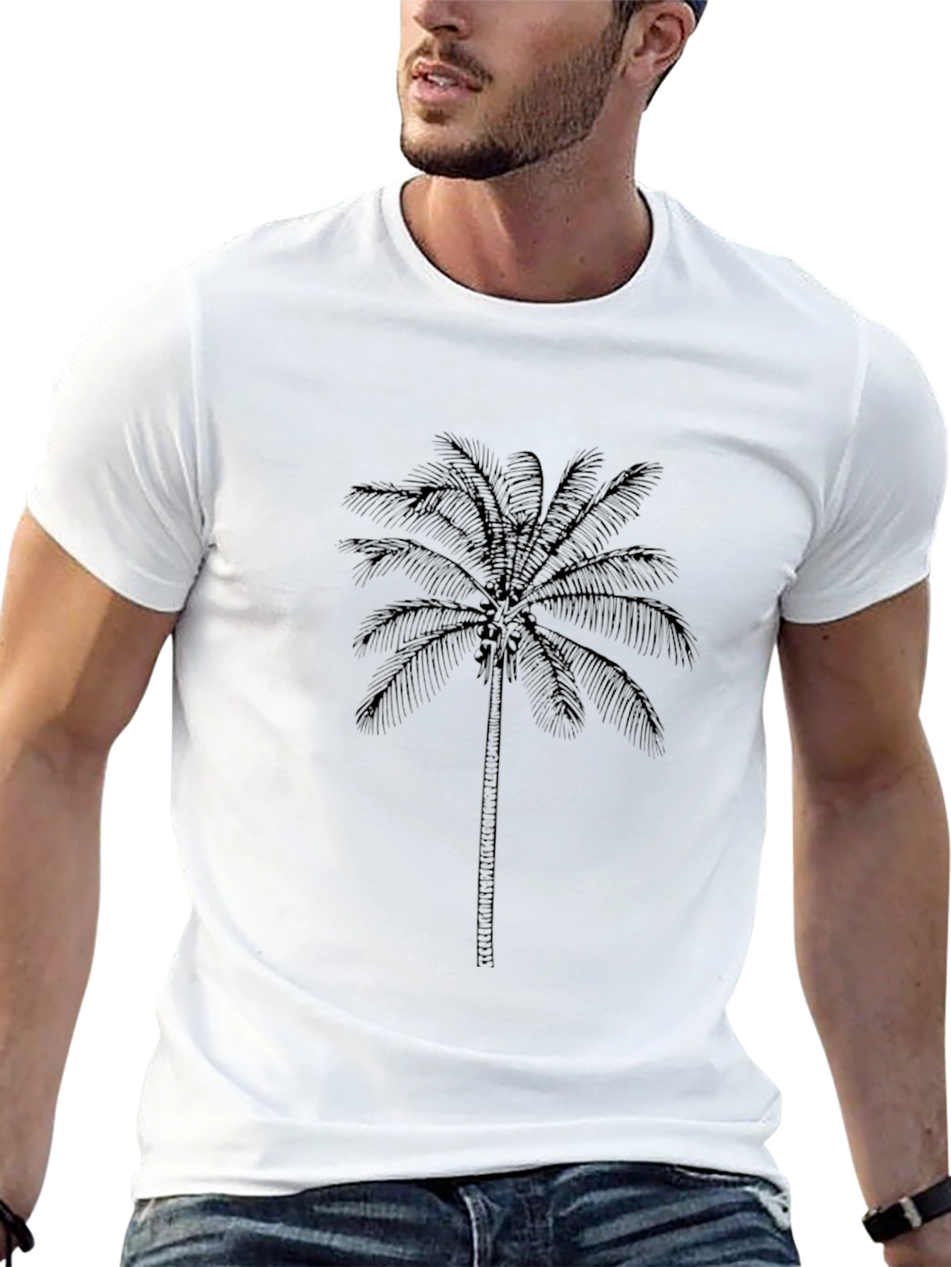 Black Palm Tree Graphic Tee - Stylish Casual Wear