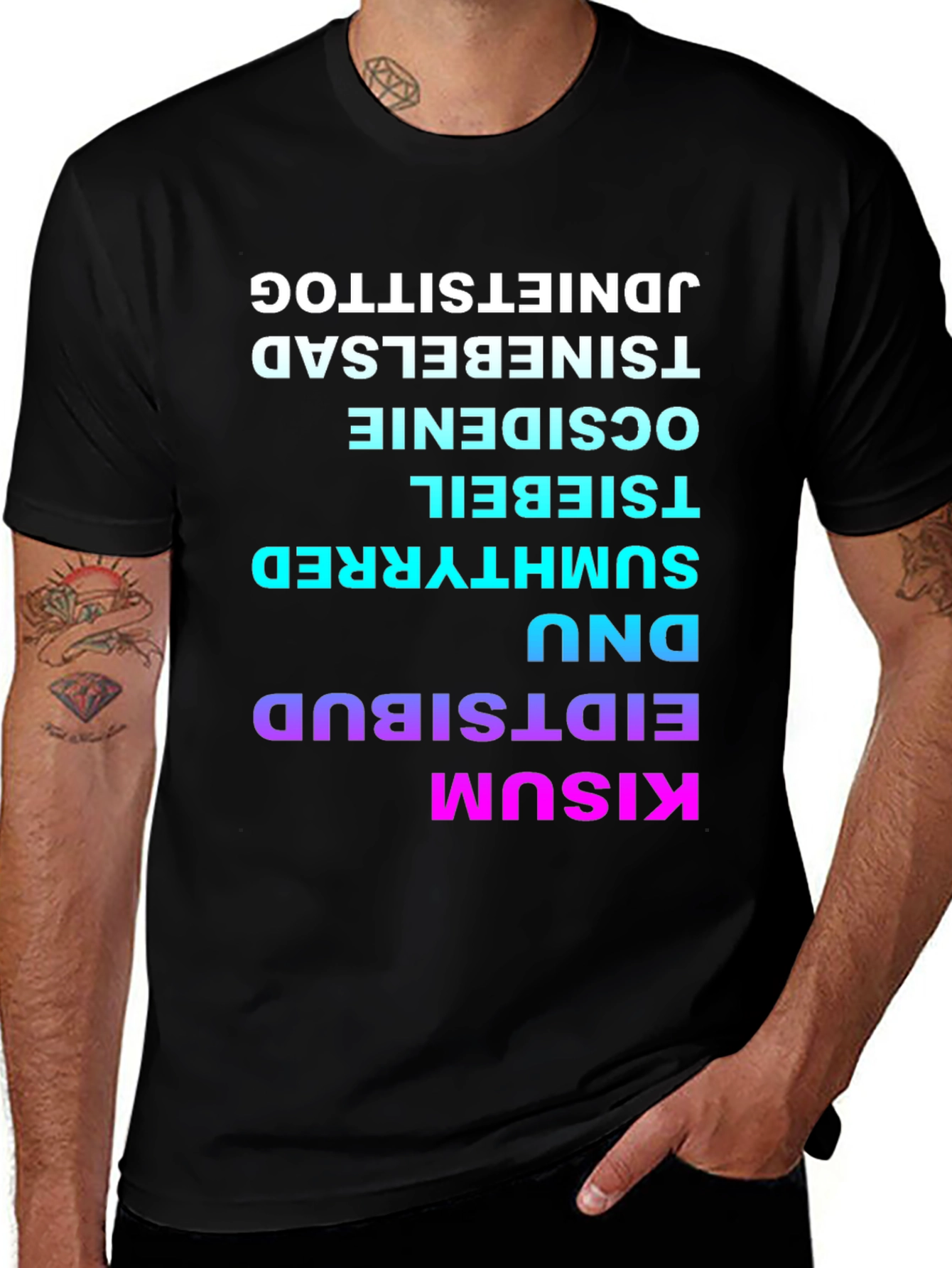 Funny KISUM Upside Down Word T-Shirt
