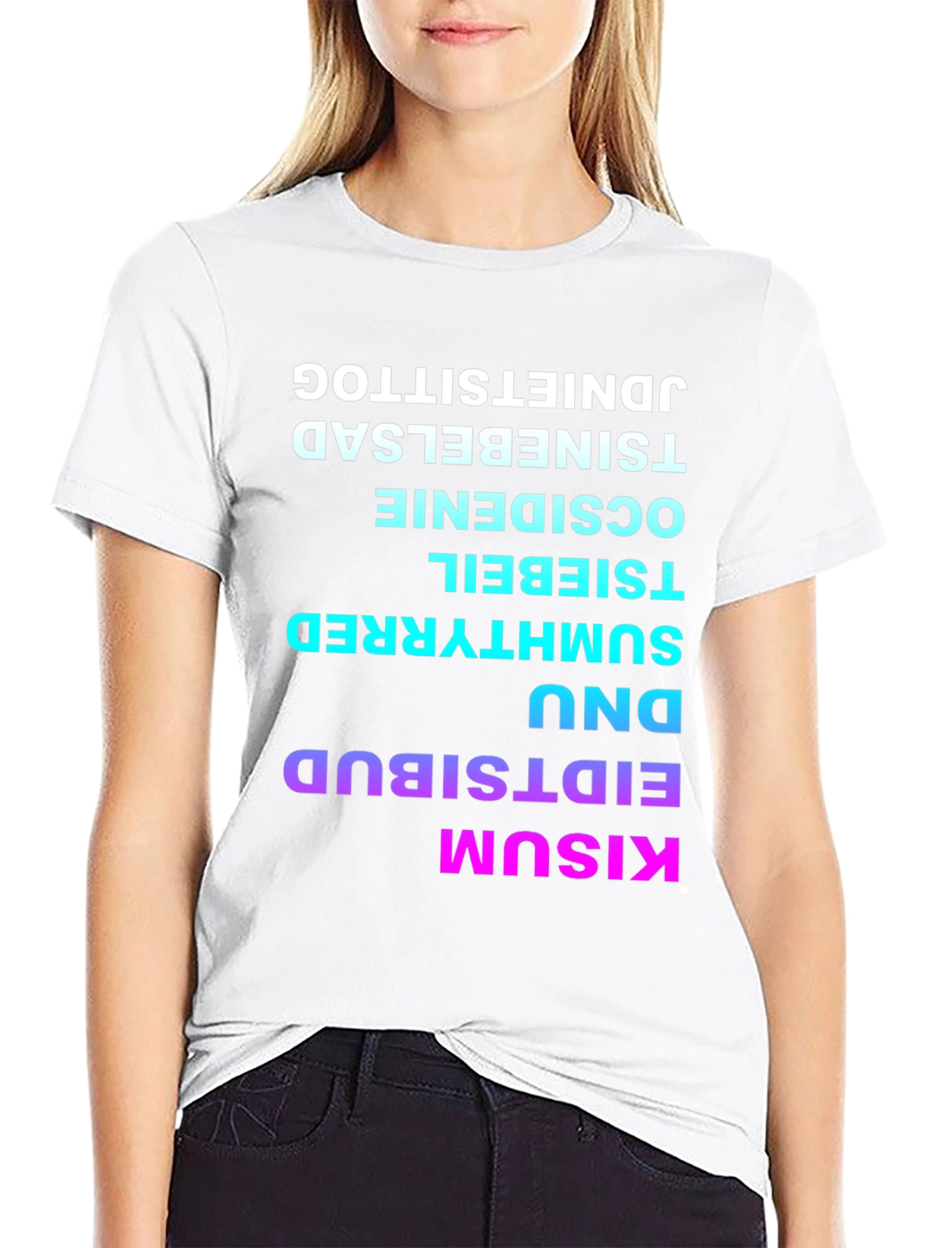 Funny KISUM Upside Down Word T-Shirt