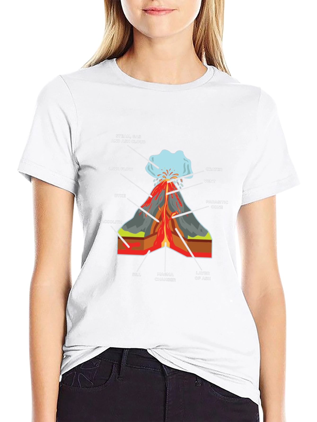 Volcano Diagram T-Shirt - Science Tee