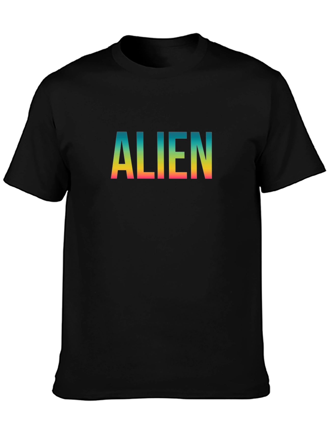 Alien Gradient Graphic Black T-Shirt