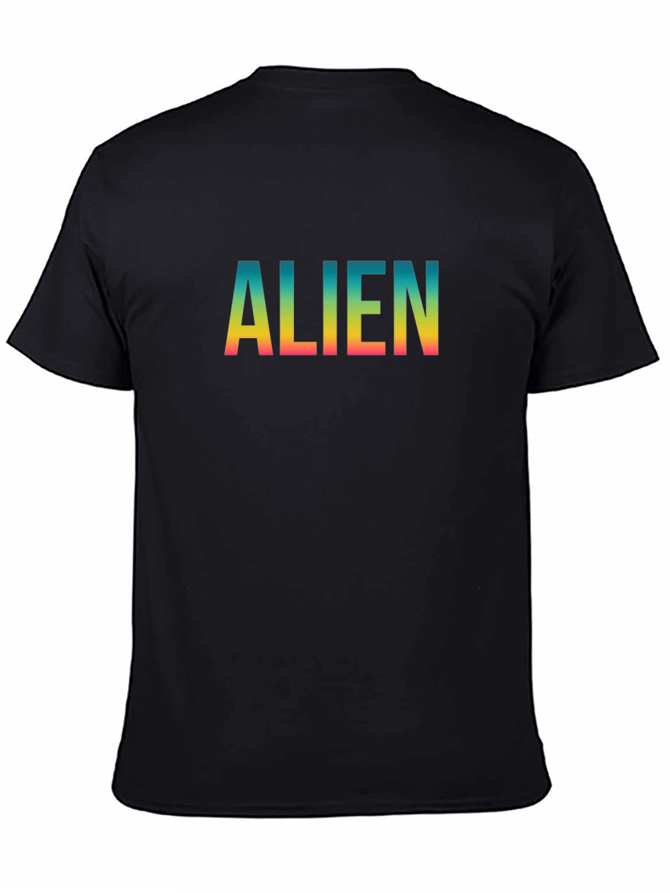 Alien Gradient Graphic Black T-Shirt