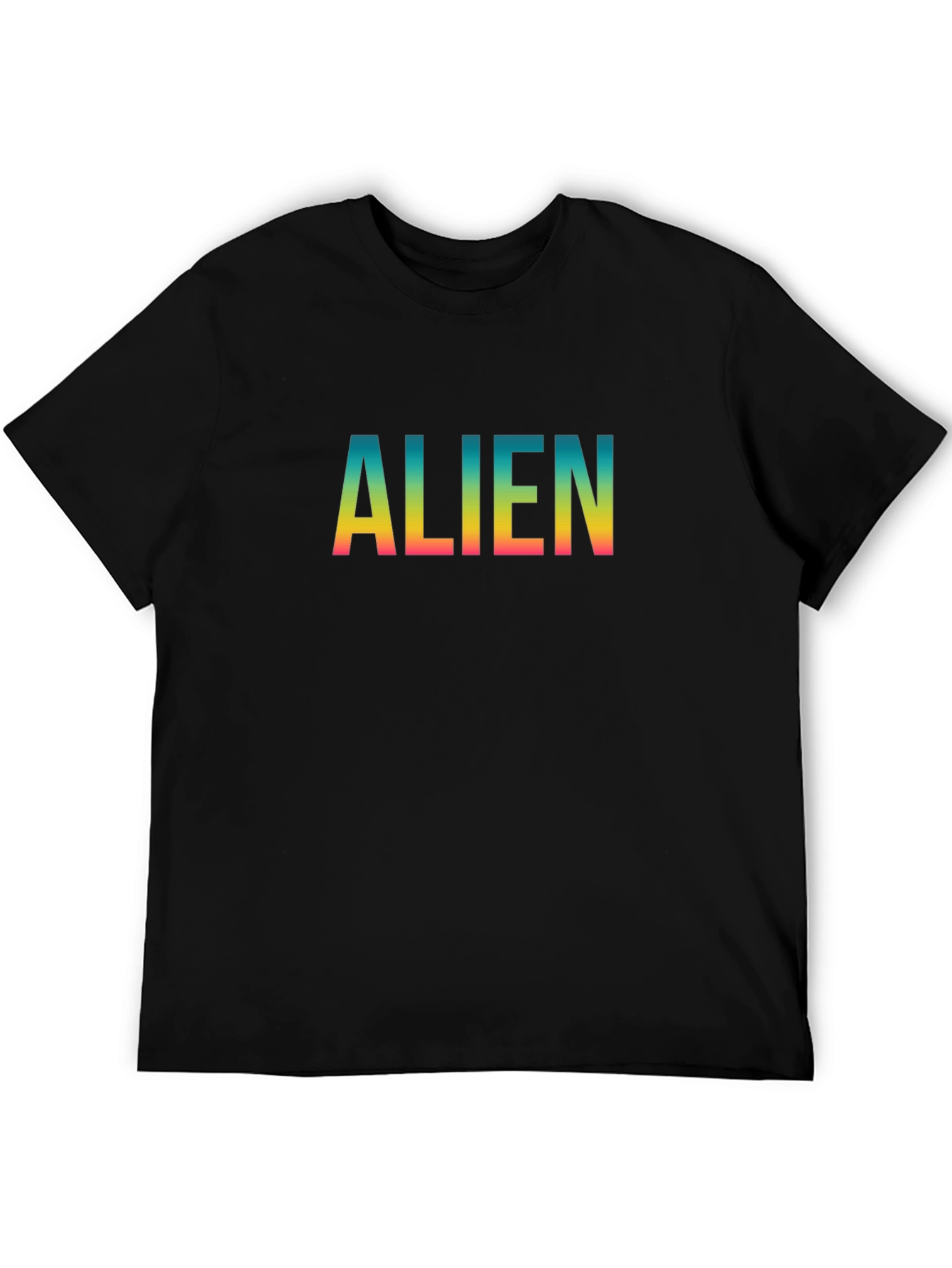 Alien Gradient Graphic Black T-Shirt