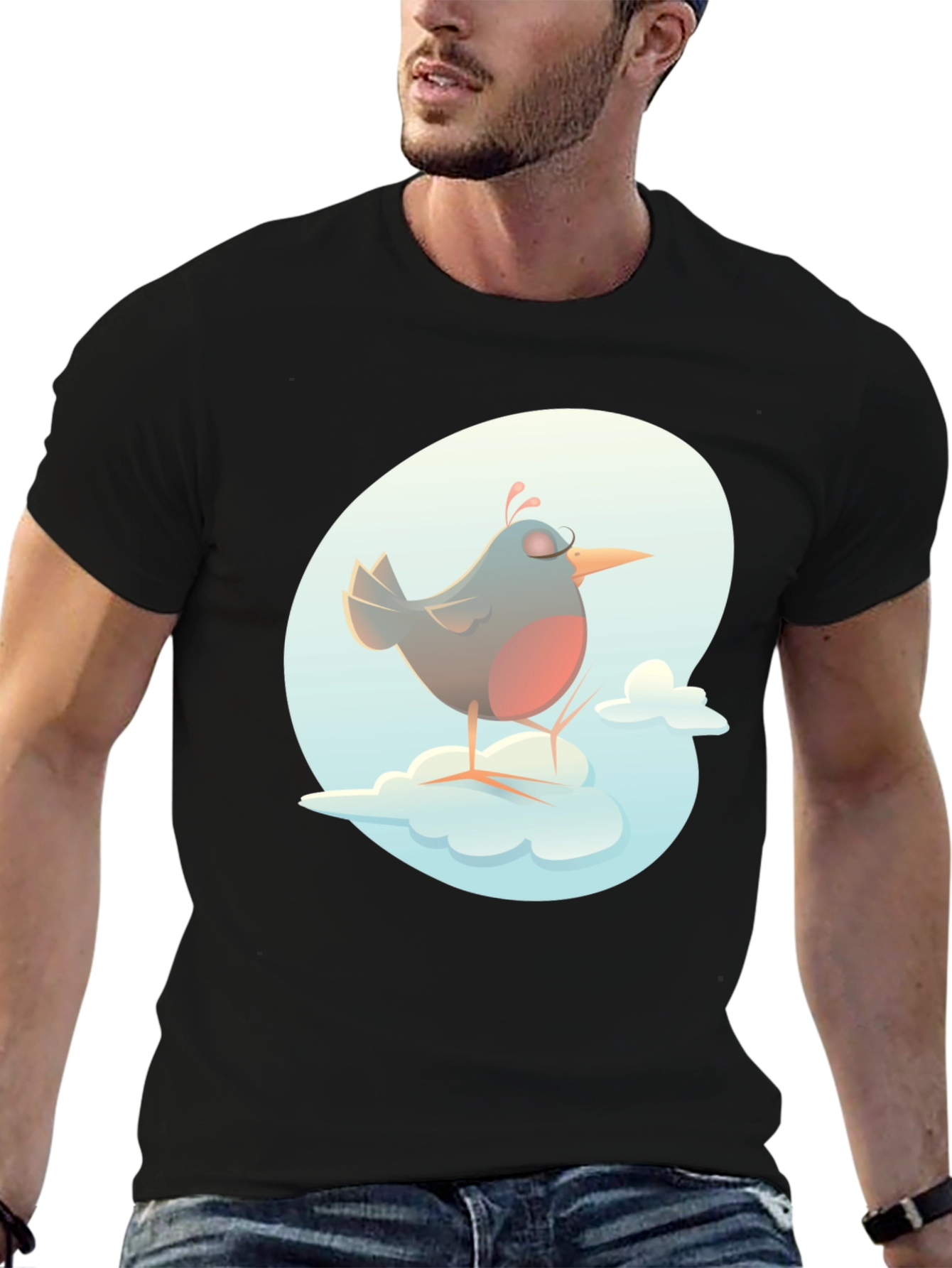 Bird on a Cloud Graphic Tee - Black