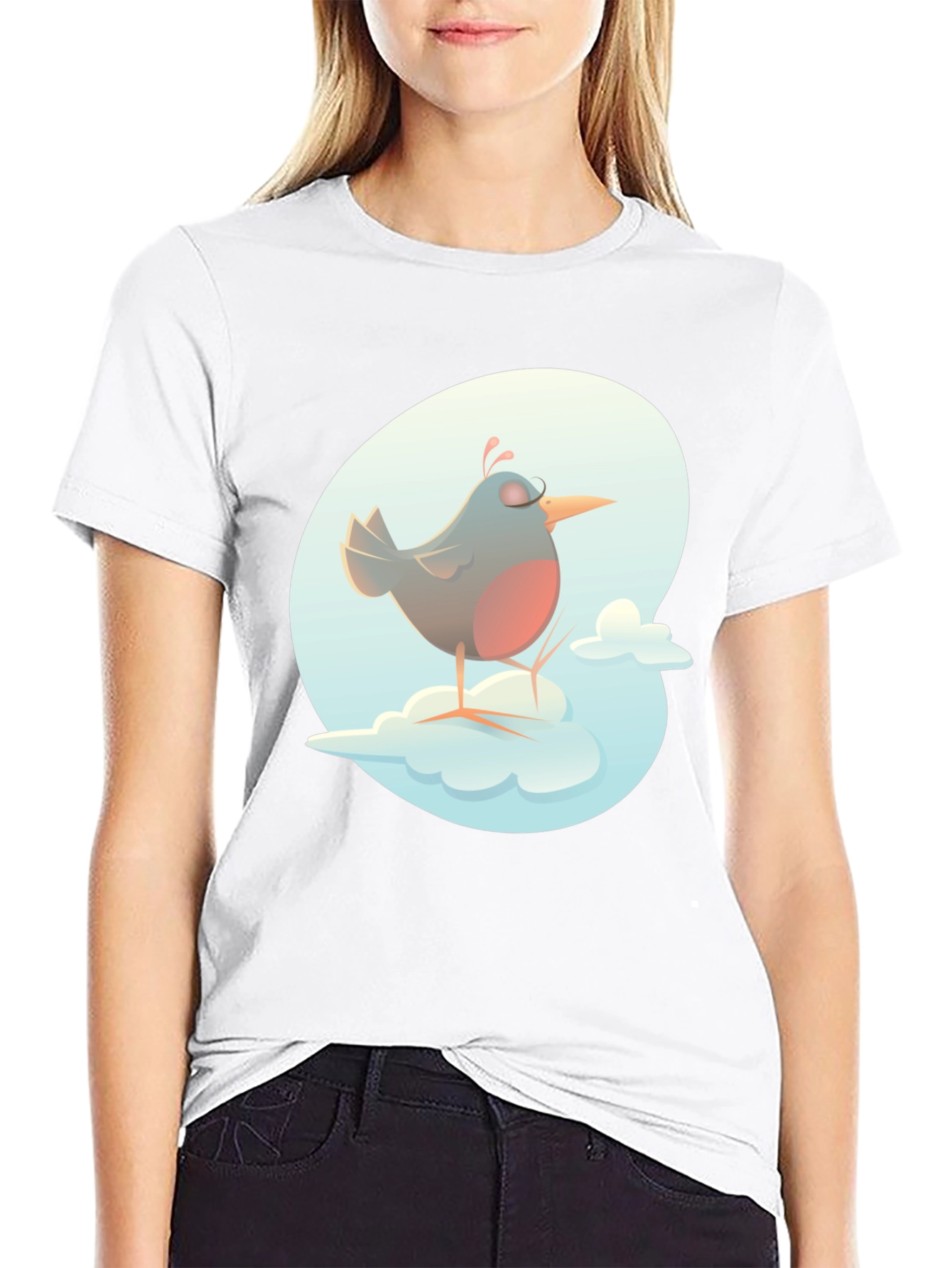 Bird on a Cloud Graphic Tee - Black