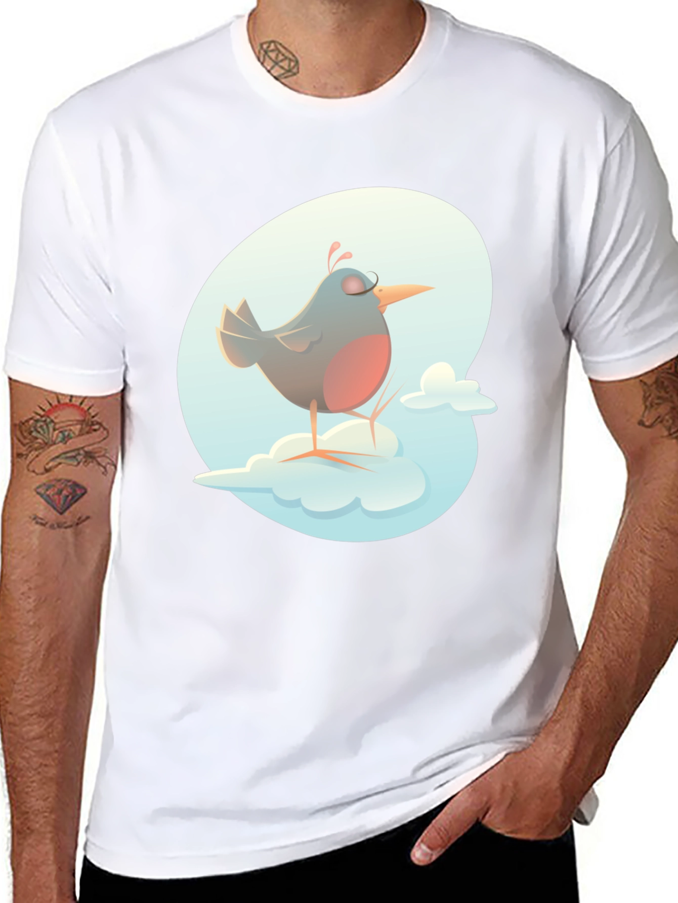 Bird on a Cloud Graphic Tee - Black