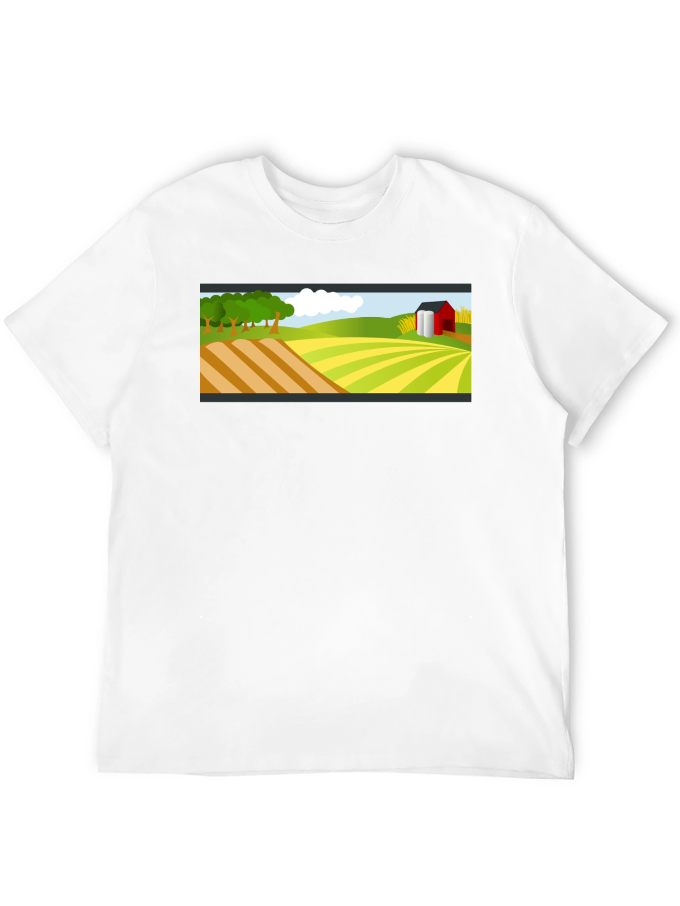 Farm Landscape Graphic Tee - Black