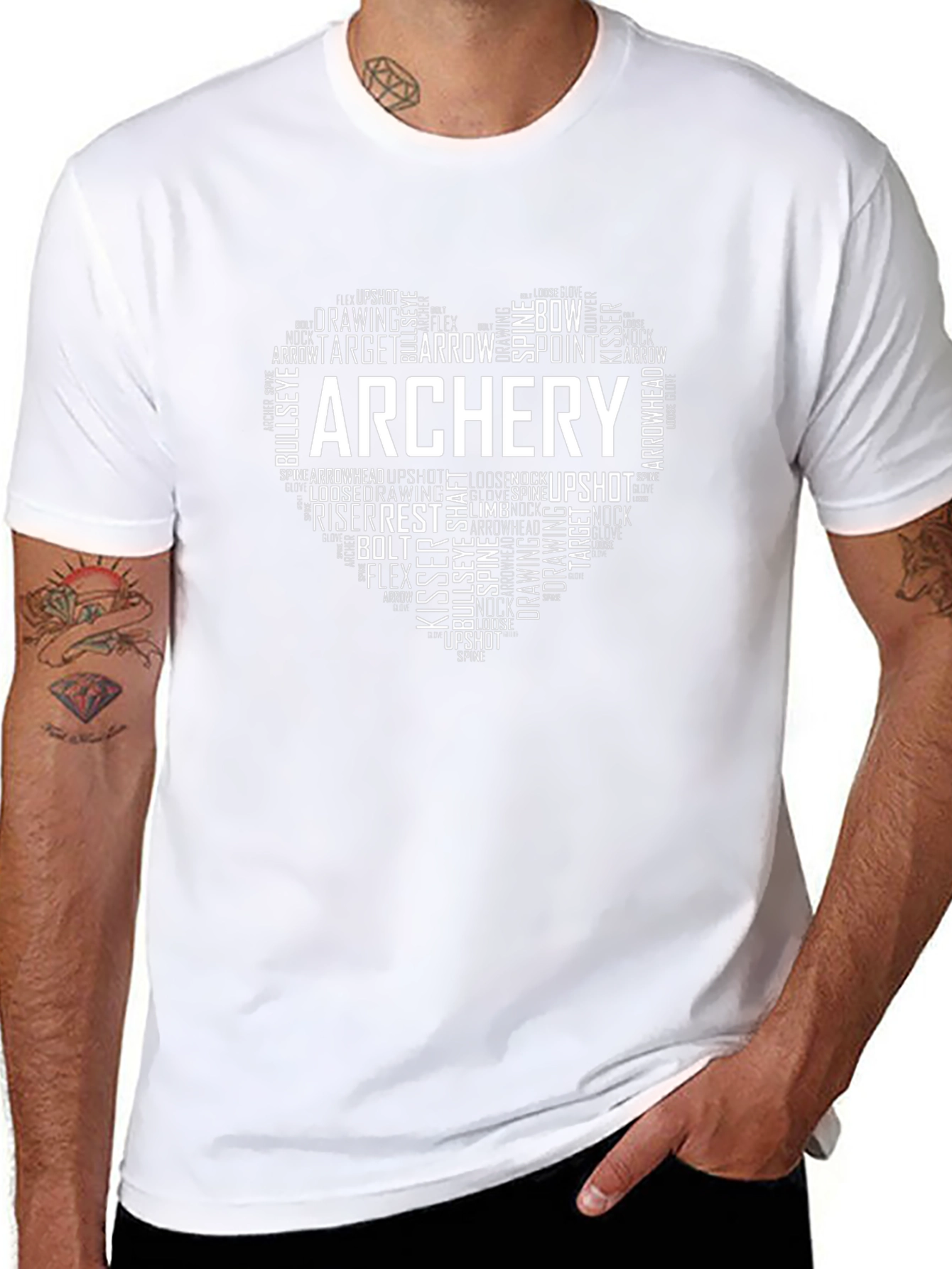 Archery Heart Word Art Graphic T-Shirt