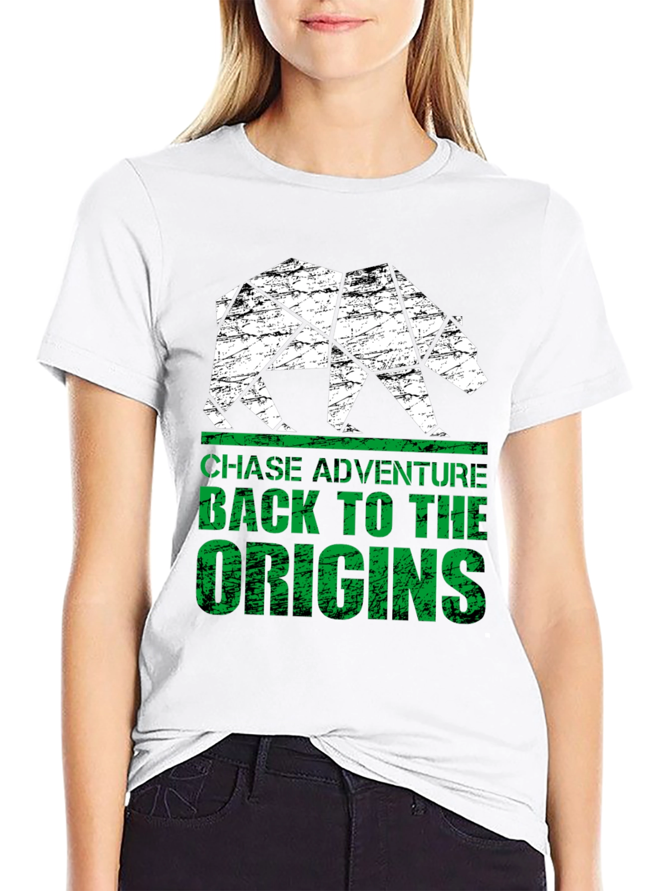 Geometric Bear Graphic T-Shirt - Chase Adventure