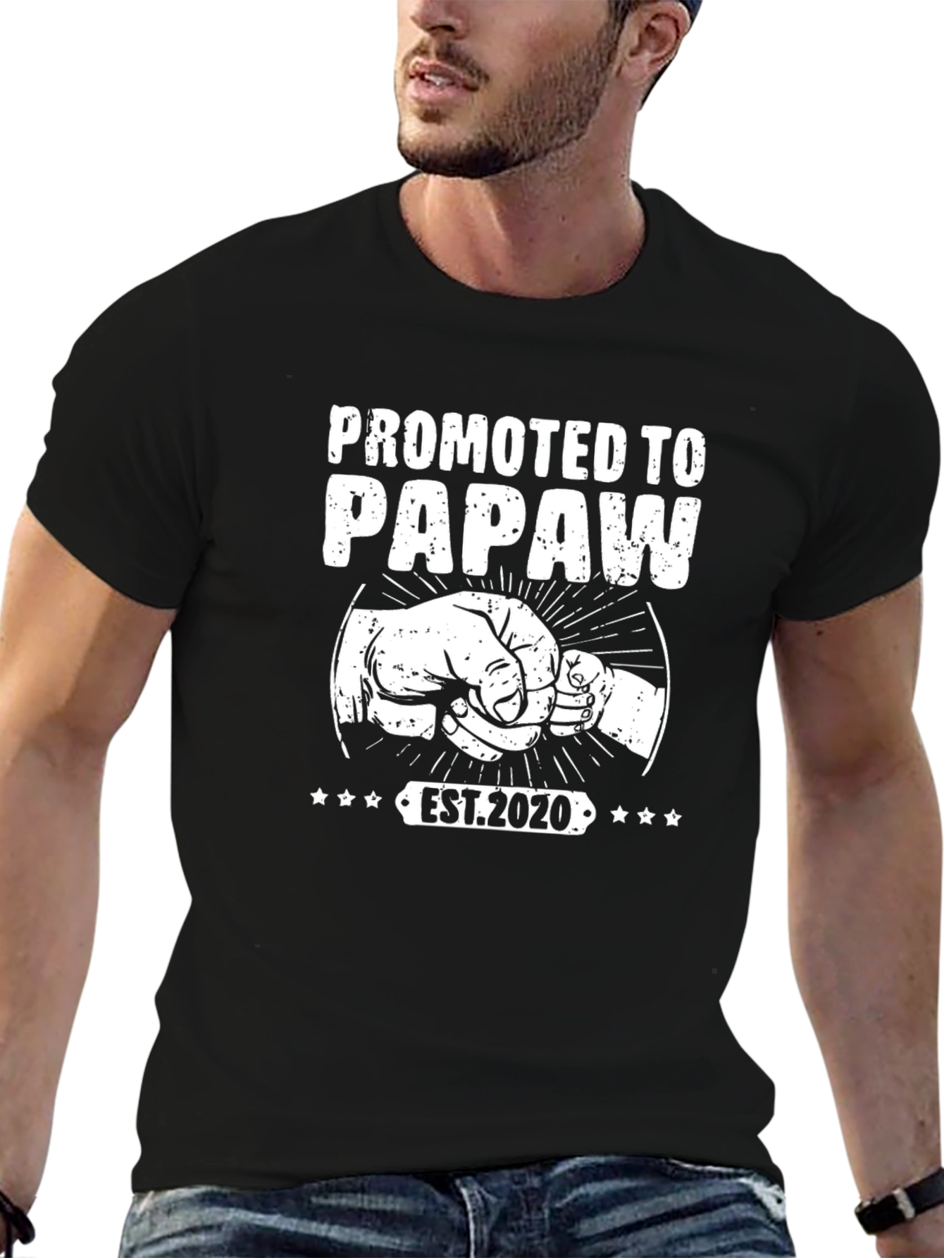 Promoted to Papaw EST. 2020 Fist Bump Graphic Tee