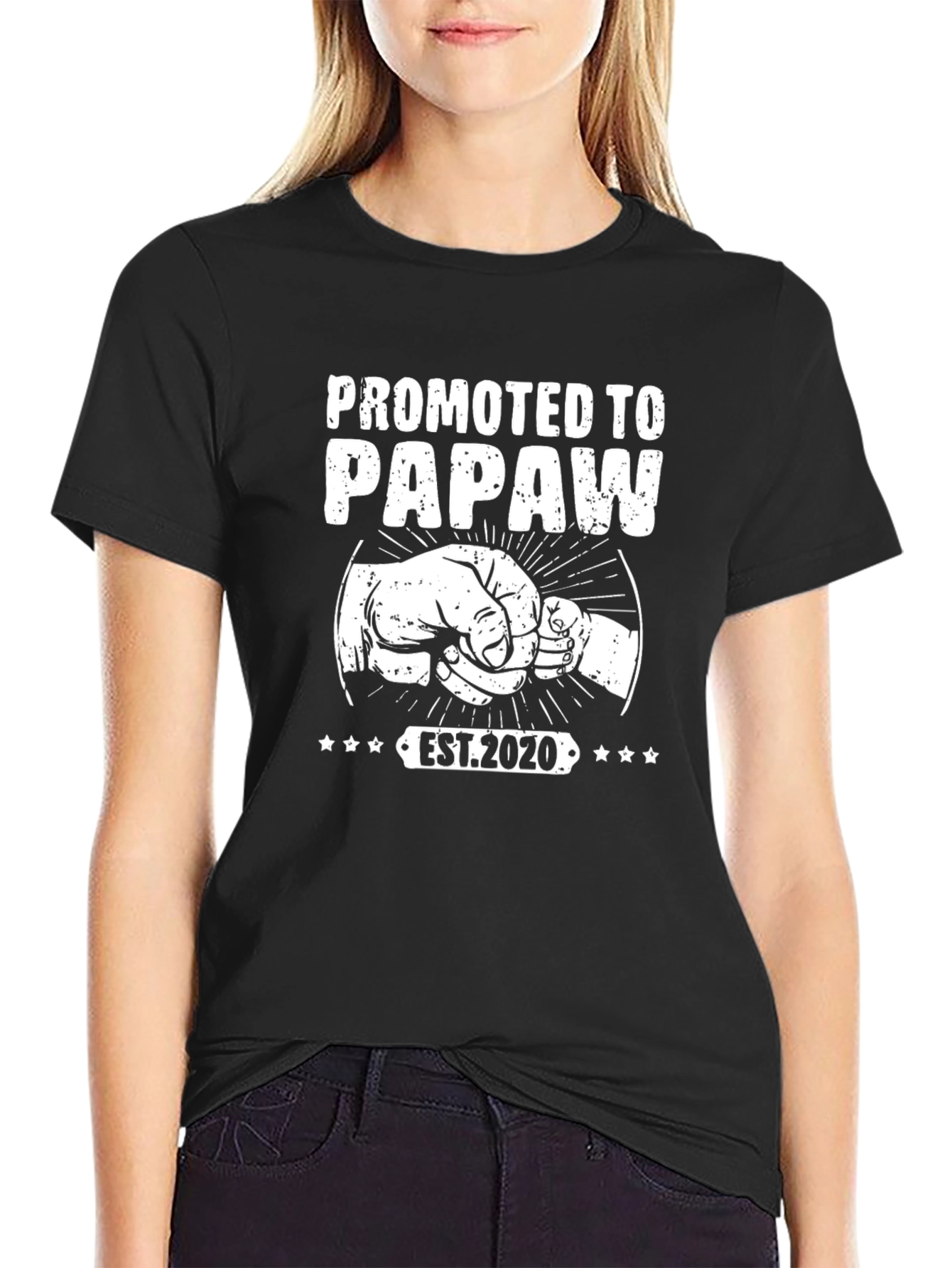 Promoted to Papaw EST. 2020 Fist Bump Graphic Tee