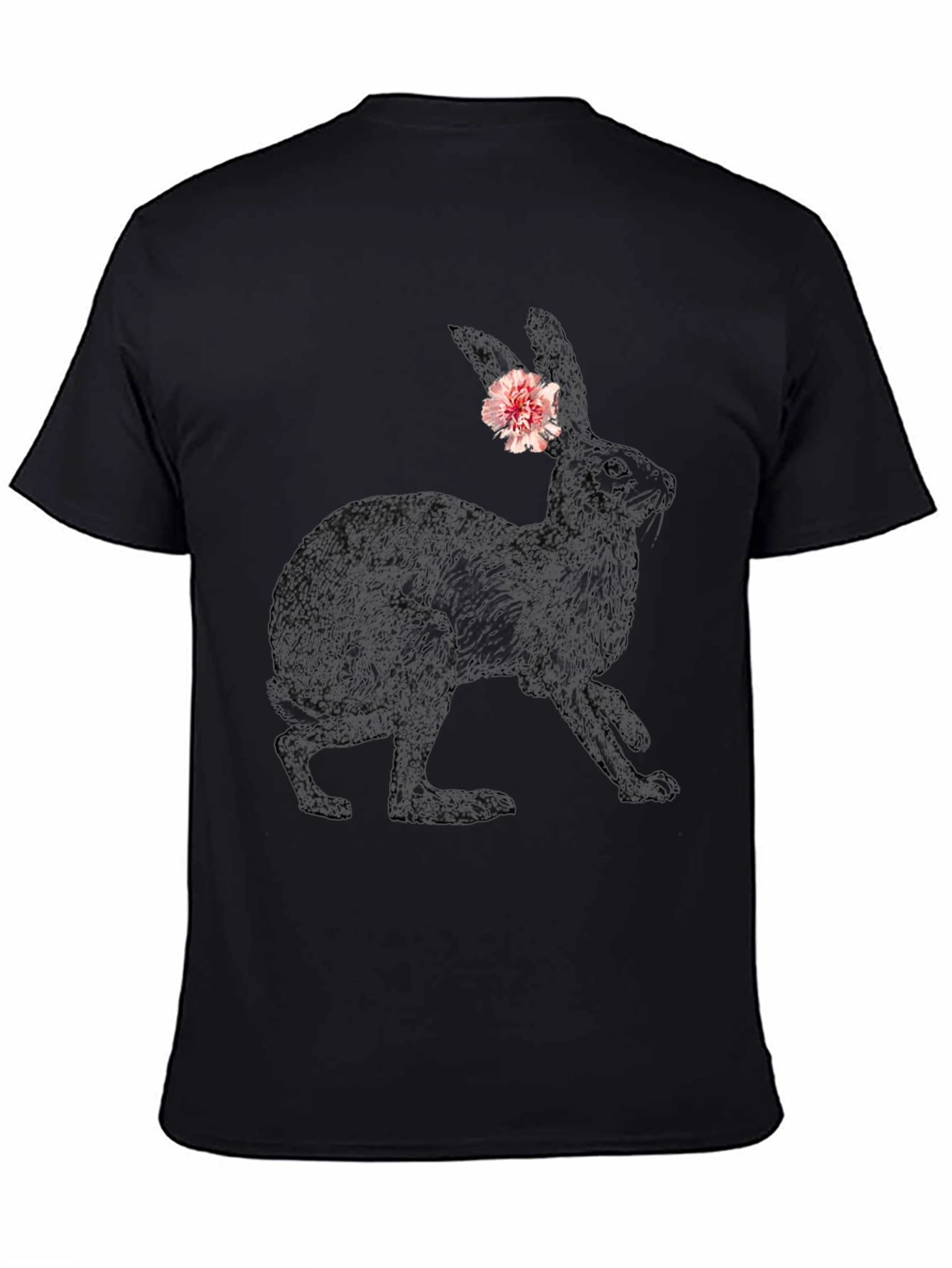 Bunny Graphic Tee - Black Casual Cotton T-Shirt