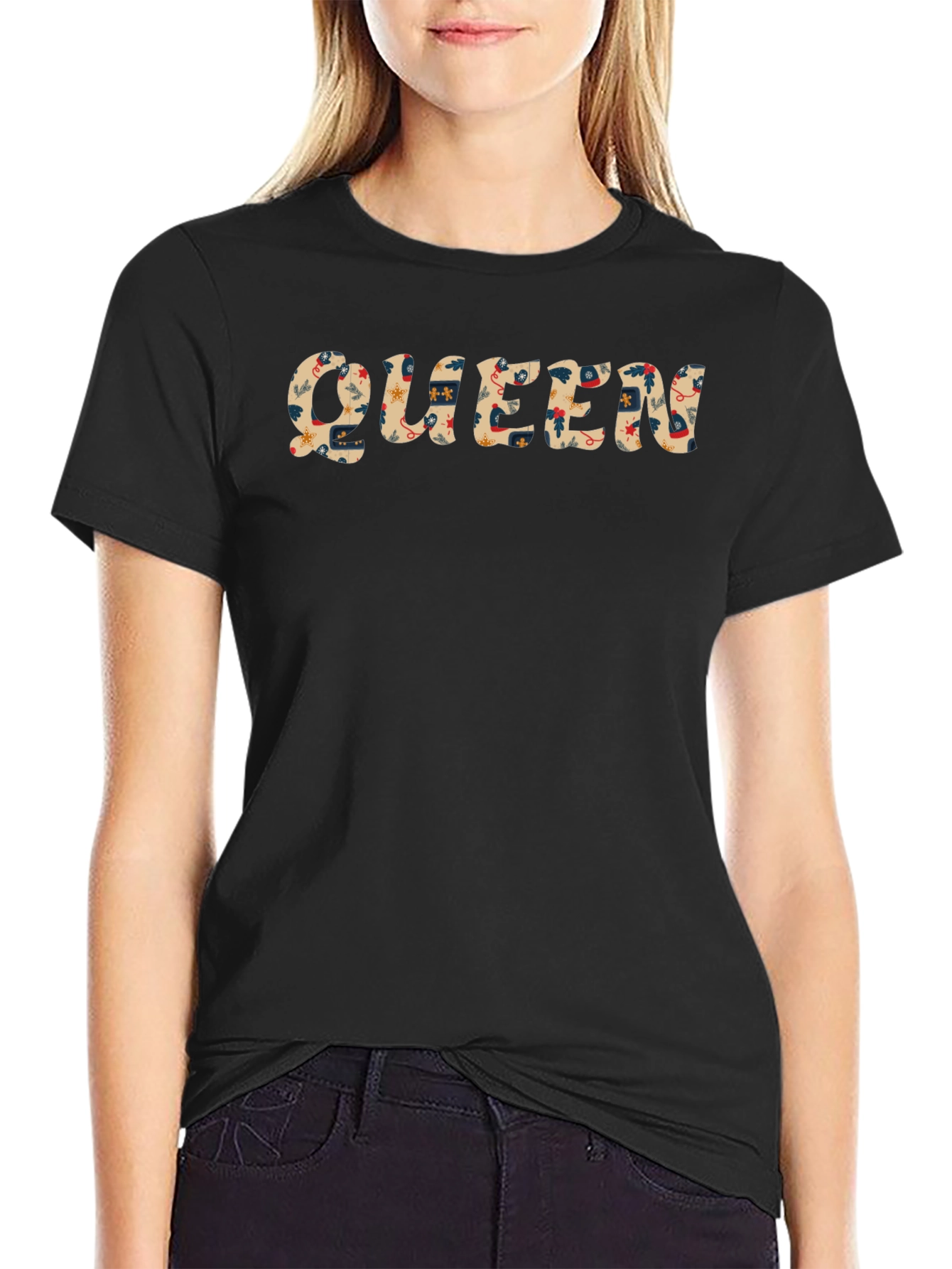 Queen Graphic Print Black T-Shirt