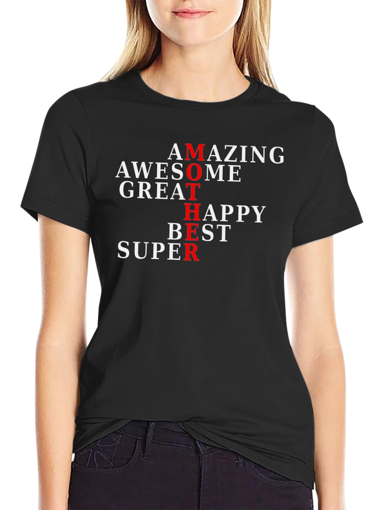 Amazing Mother Graphic Tee - Black