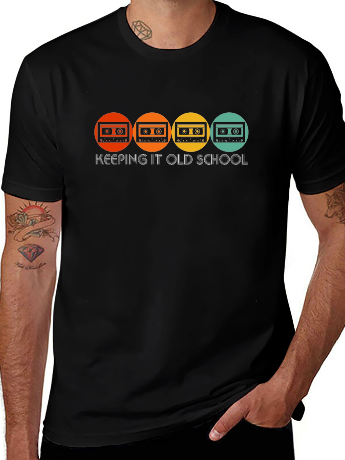 Keeping It Old School T-Shirt - Retro Cassette Design