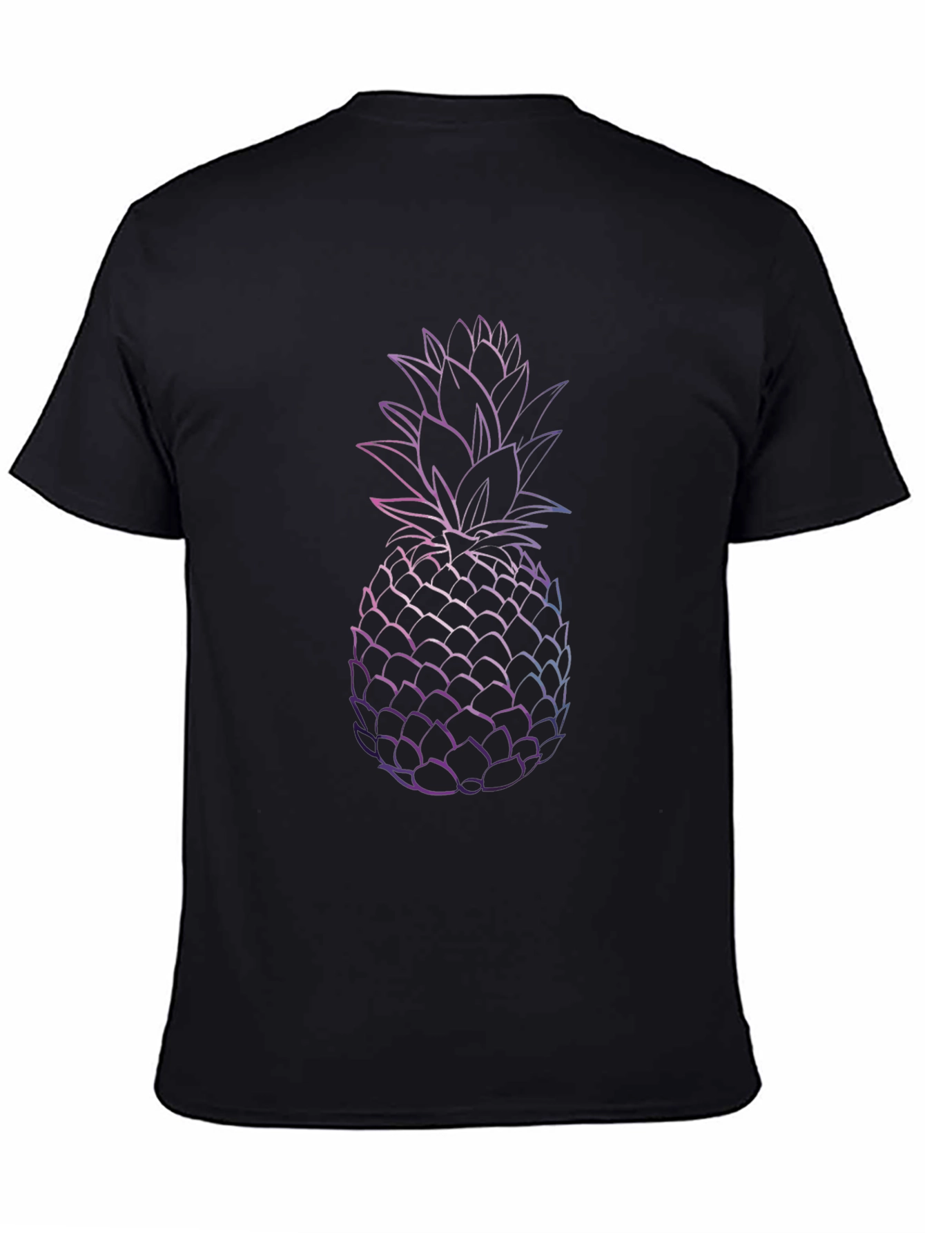 Modern Pineapple Graphic Tee - Black Cotton
