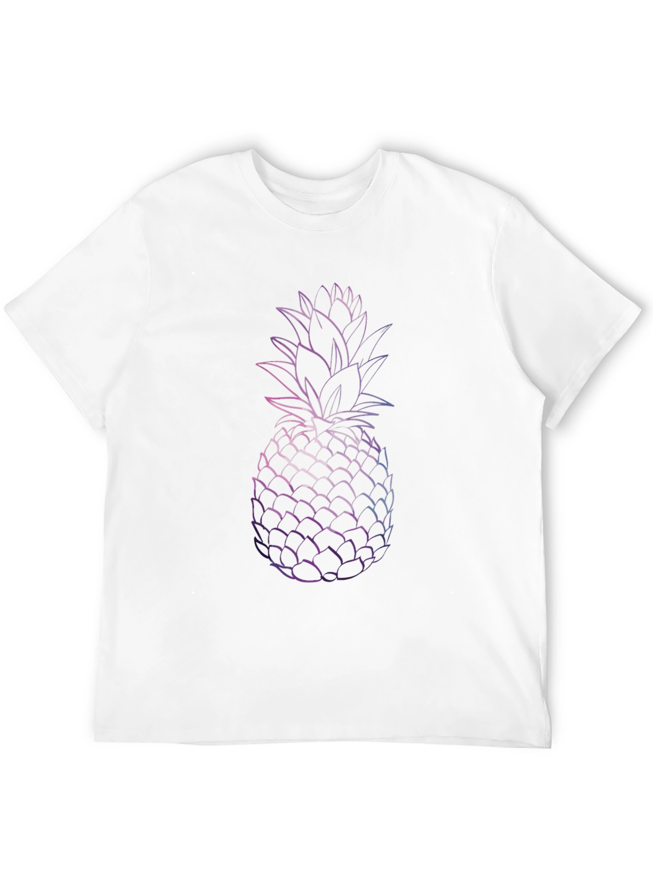 Modern Pineapple Graphic Tee - Black Cotton