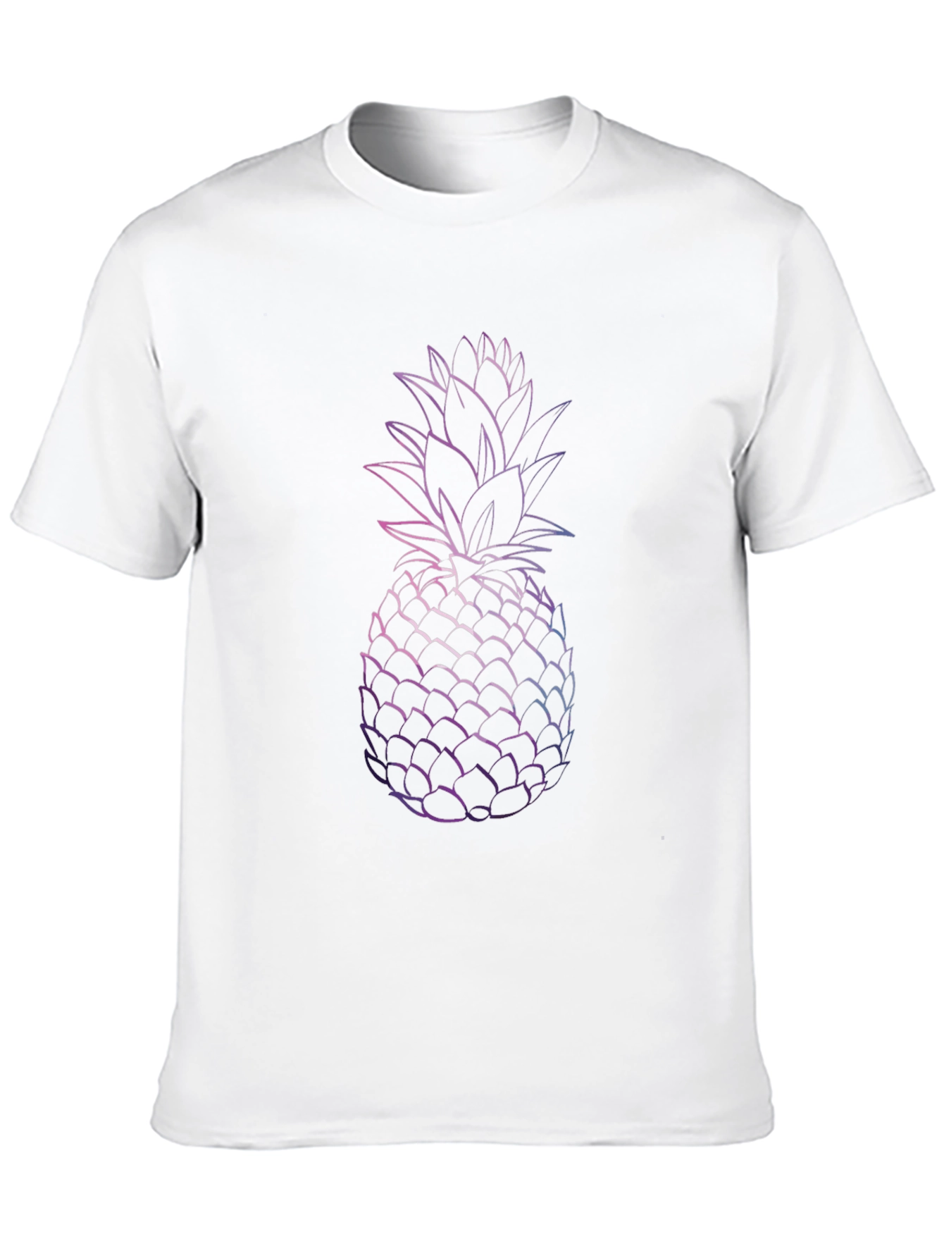 Modern Pineapple Graphic Tee - Black Cotton