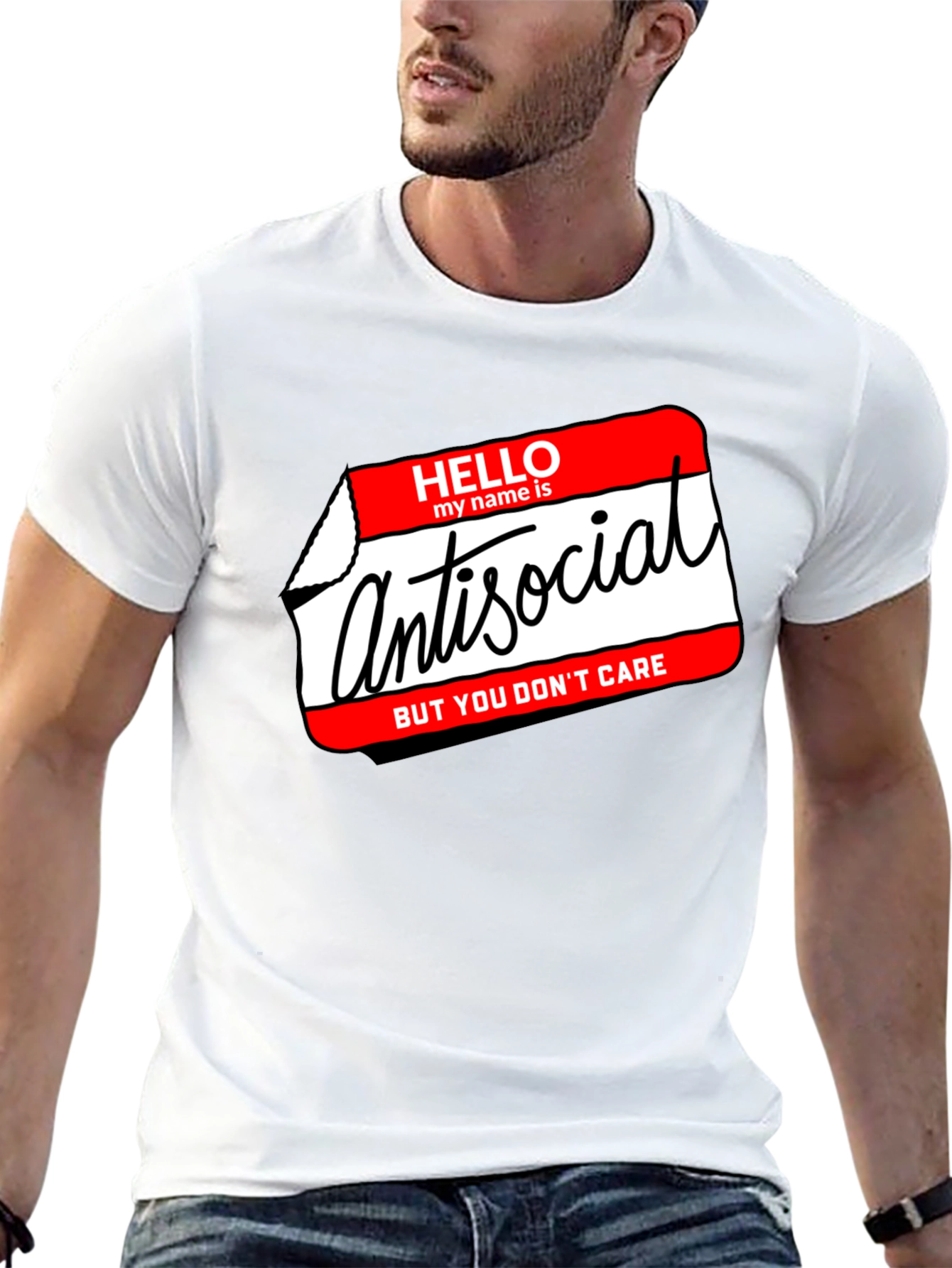 Antisocial Graphic T-Shirt - Hello My Name Is