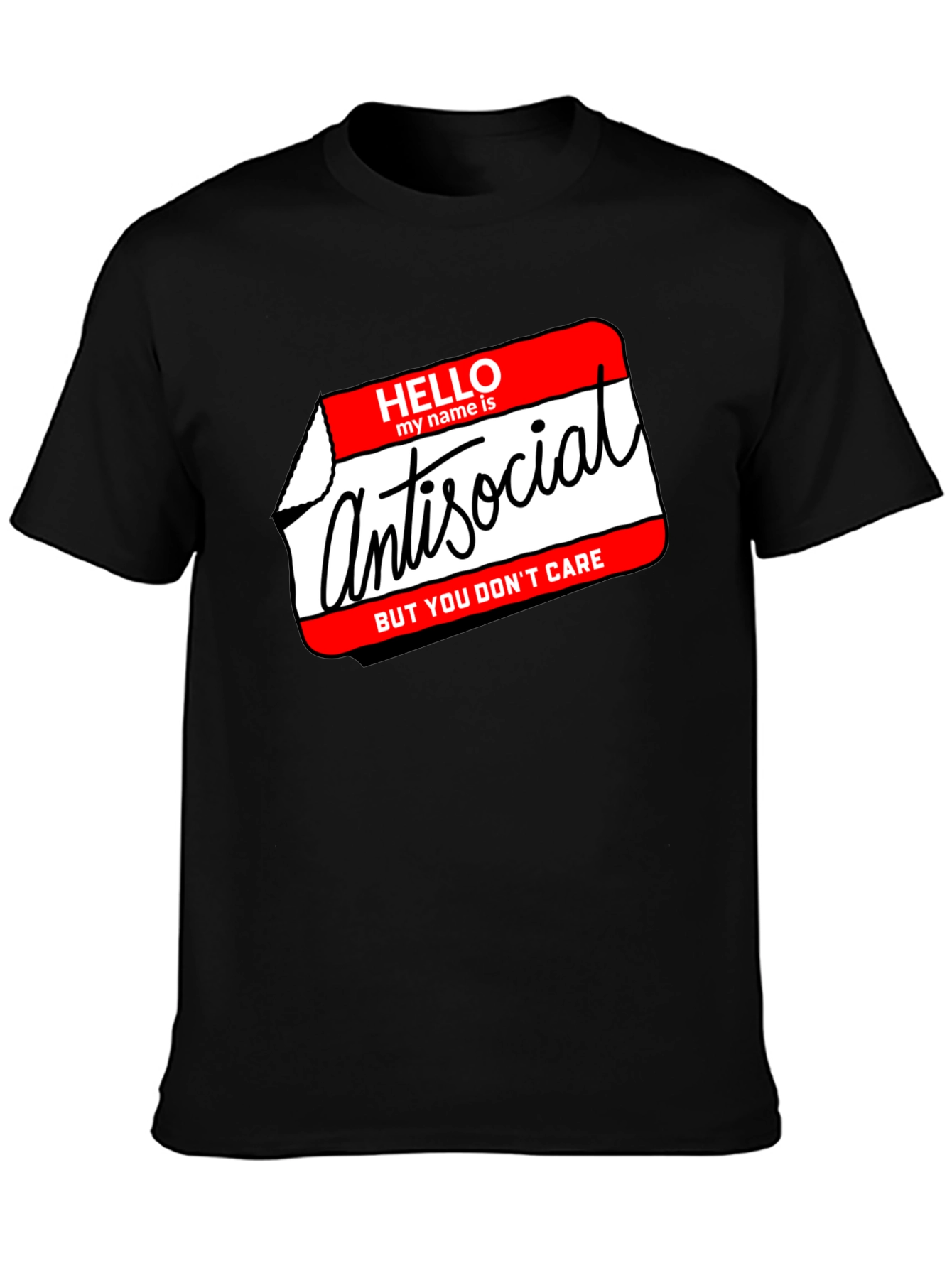 Antisocial Graphic T-Shirt - Hello My Name Is