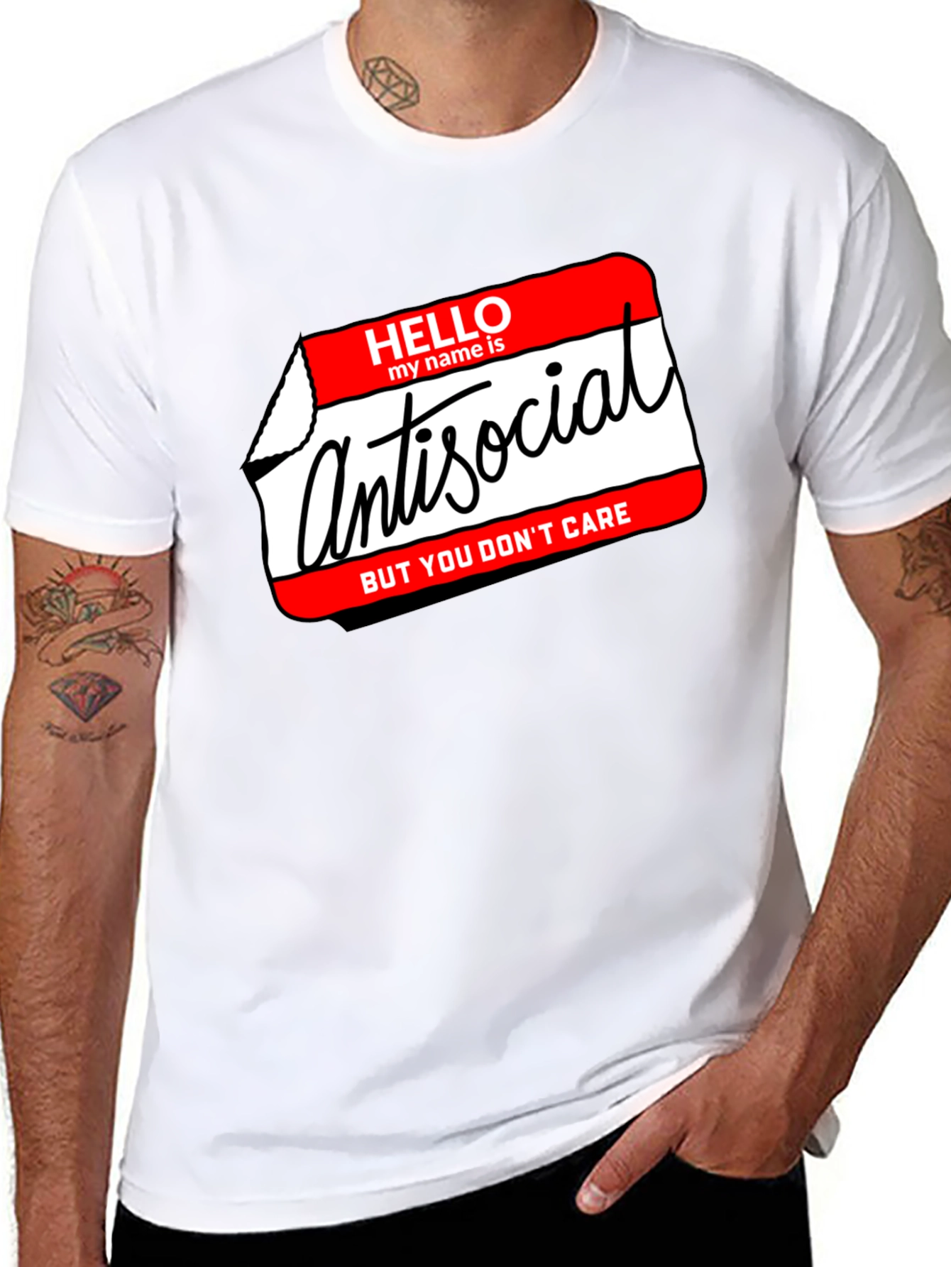 Antisocial Graphic T-Shirt - Hello My Name Is