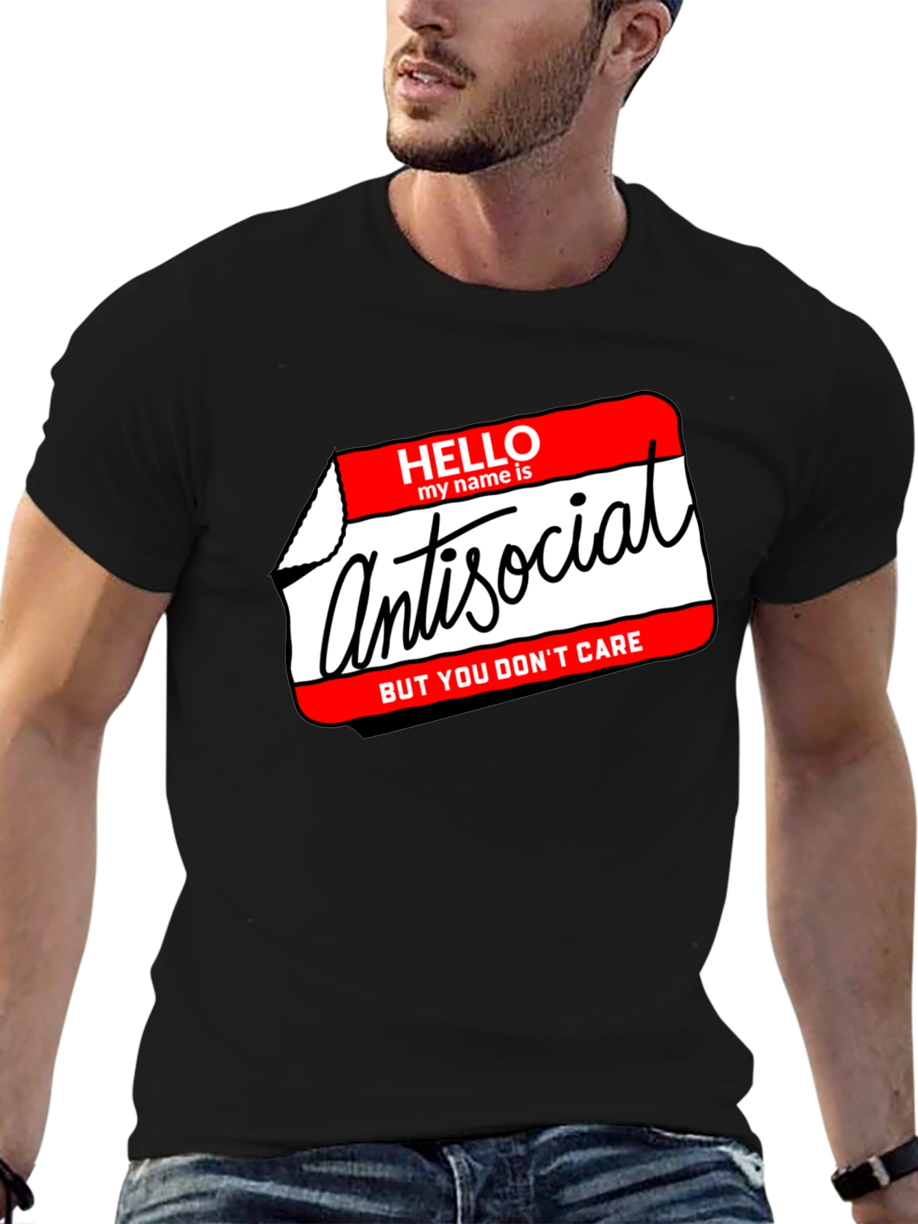 Antisocial Graphic T-Shirt - Hello My Name Is
