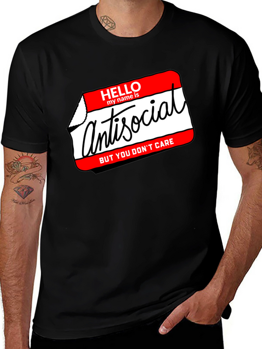Antisocial Graphic T-Shirt - Hello My Name Is