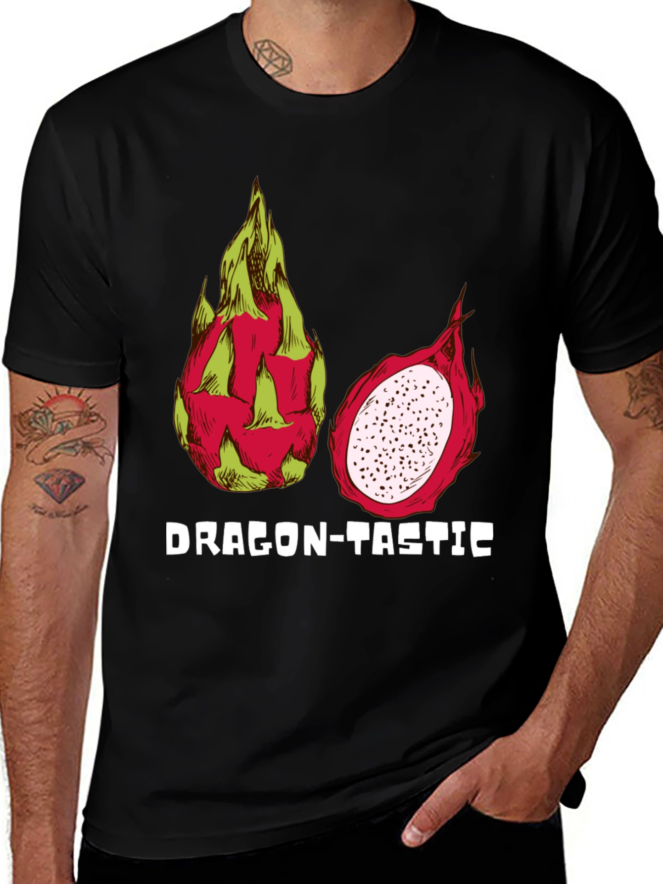 Dragon-Tastic Fruit Graphic T-Shirt
