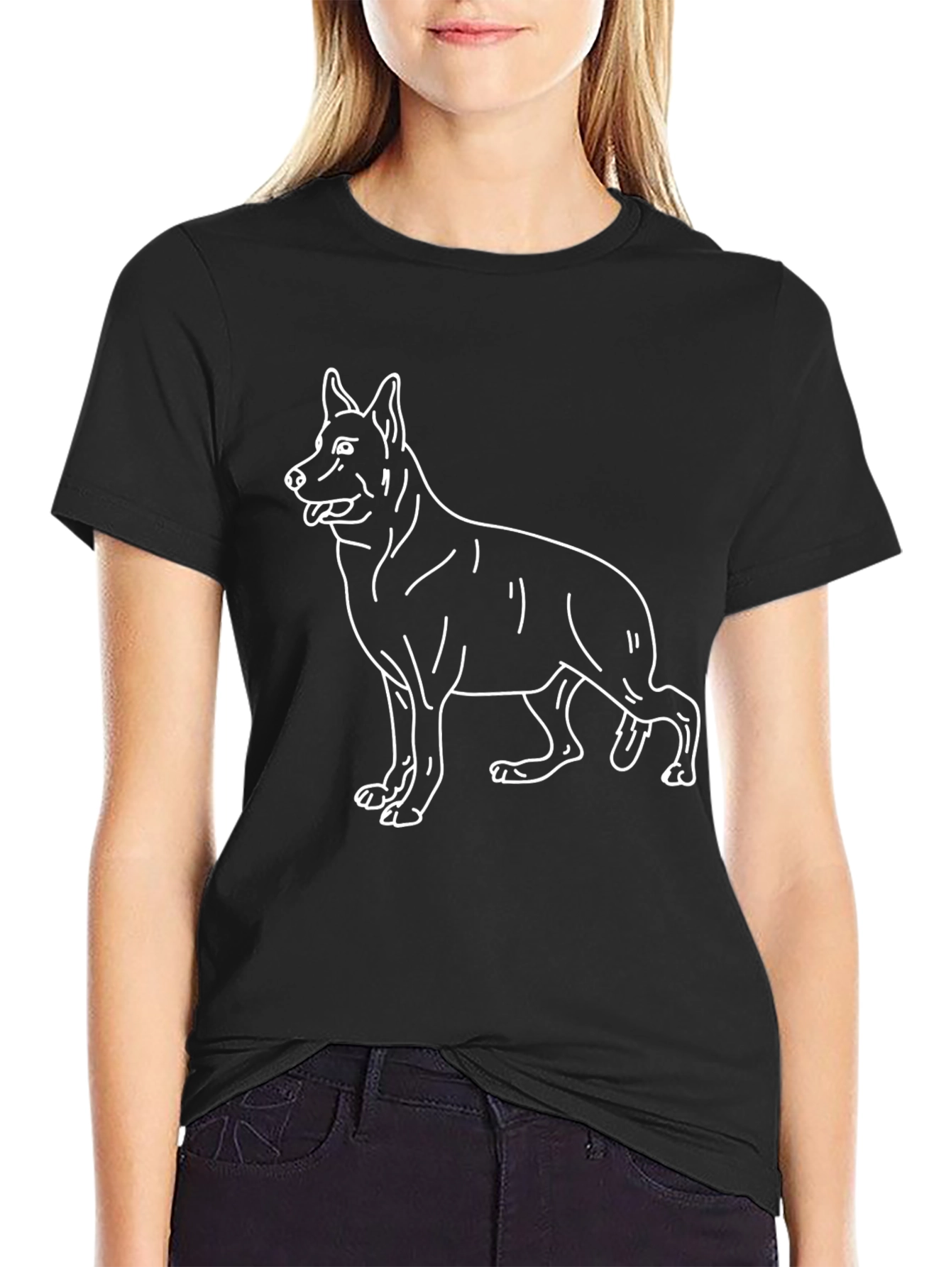 German Shepherd Outline Graphic Tee