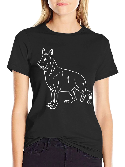 German Shepherd Outline Graphic Tee