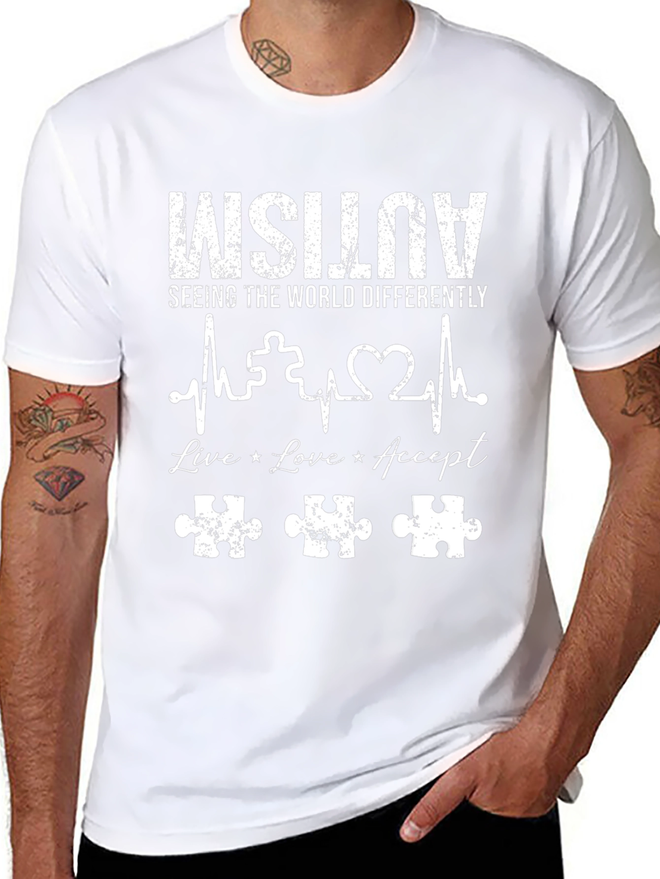 Autism Awareness T-Shirt - Live Love Accept