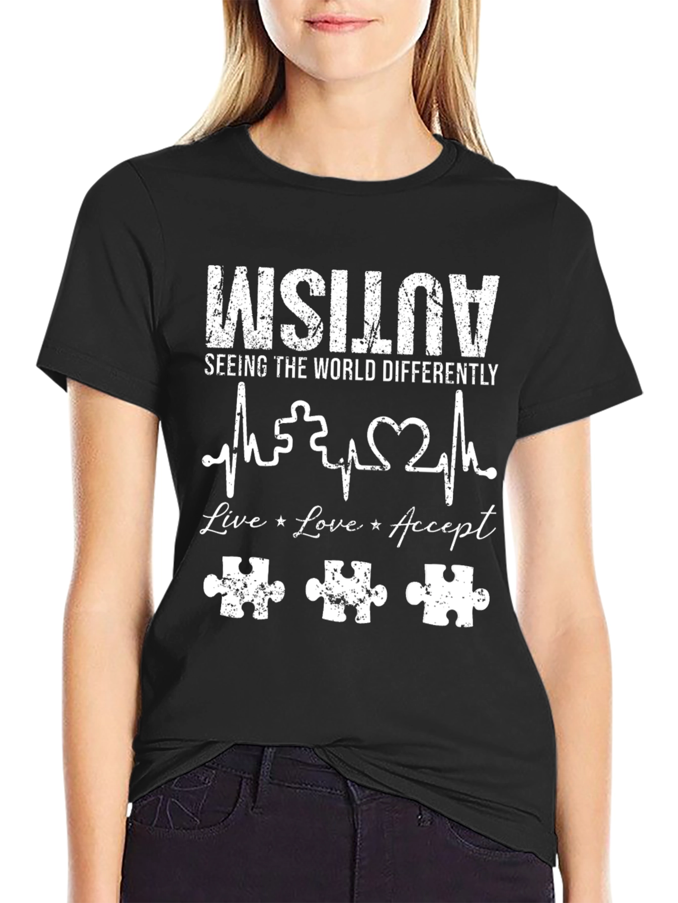 Autism Awareness T-Shirt - Live Love Accept