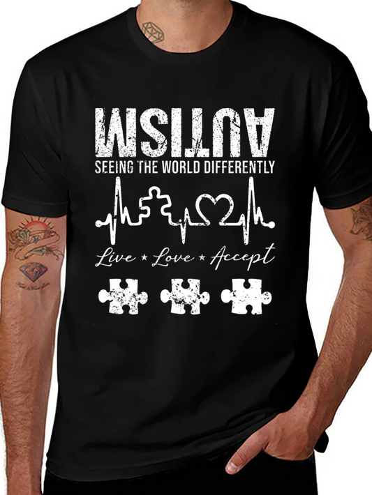 Autism Awareness T-Shirt - Live Love Accept