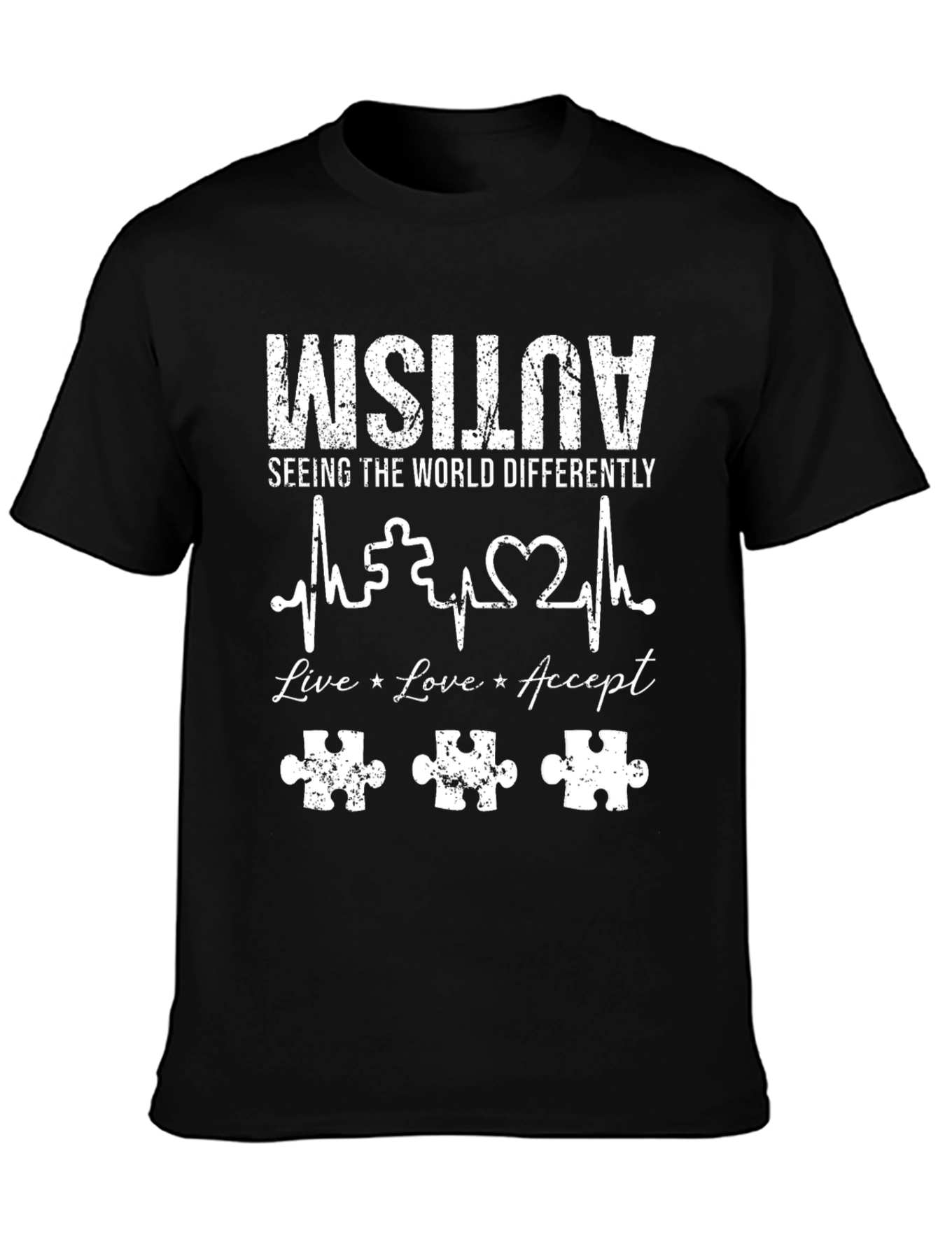 Autism Awareness T-Shirt - Live Love Accept