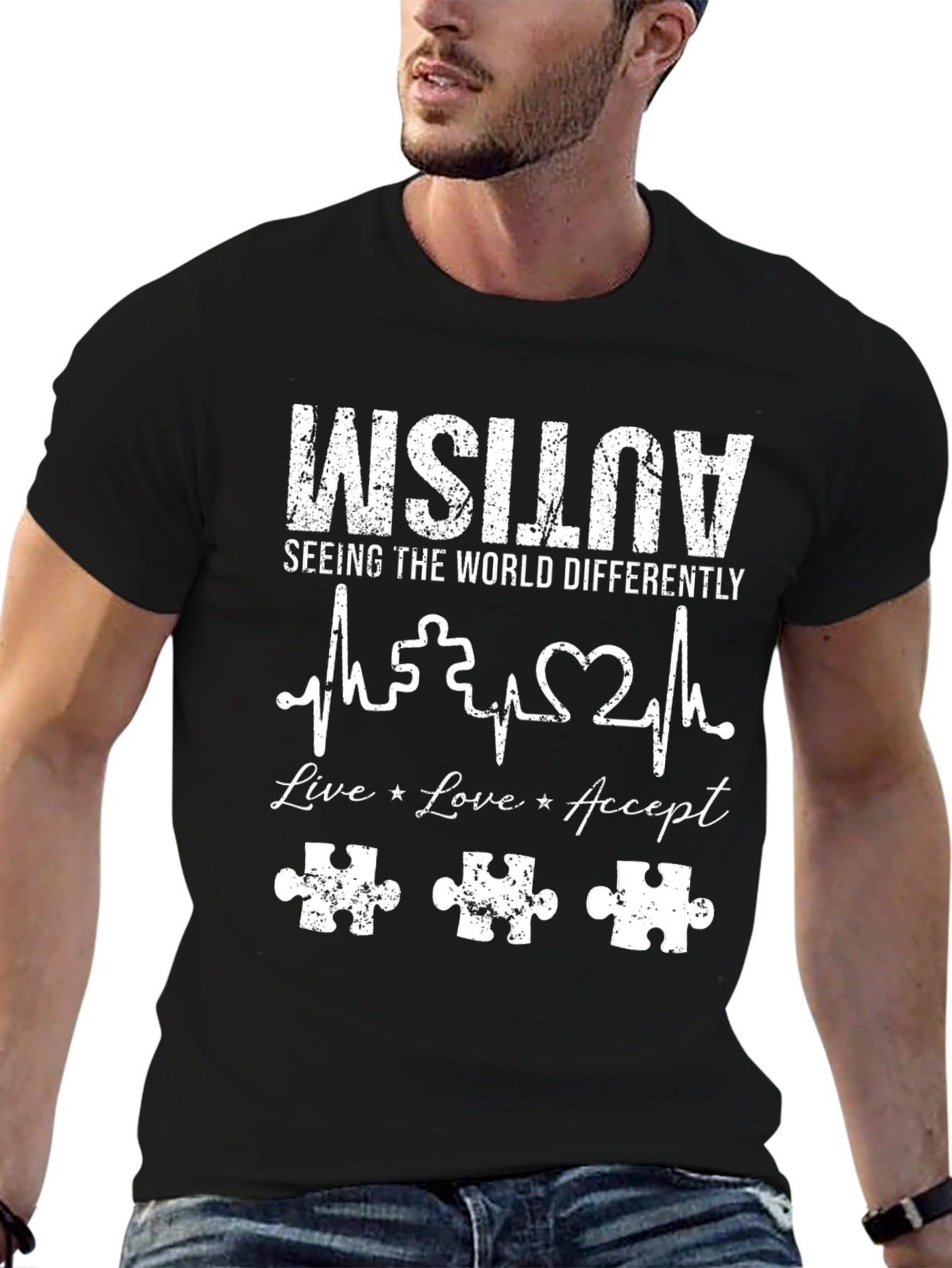 Autism Awareness T-Shirt - Live Love Accept