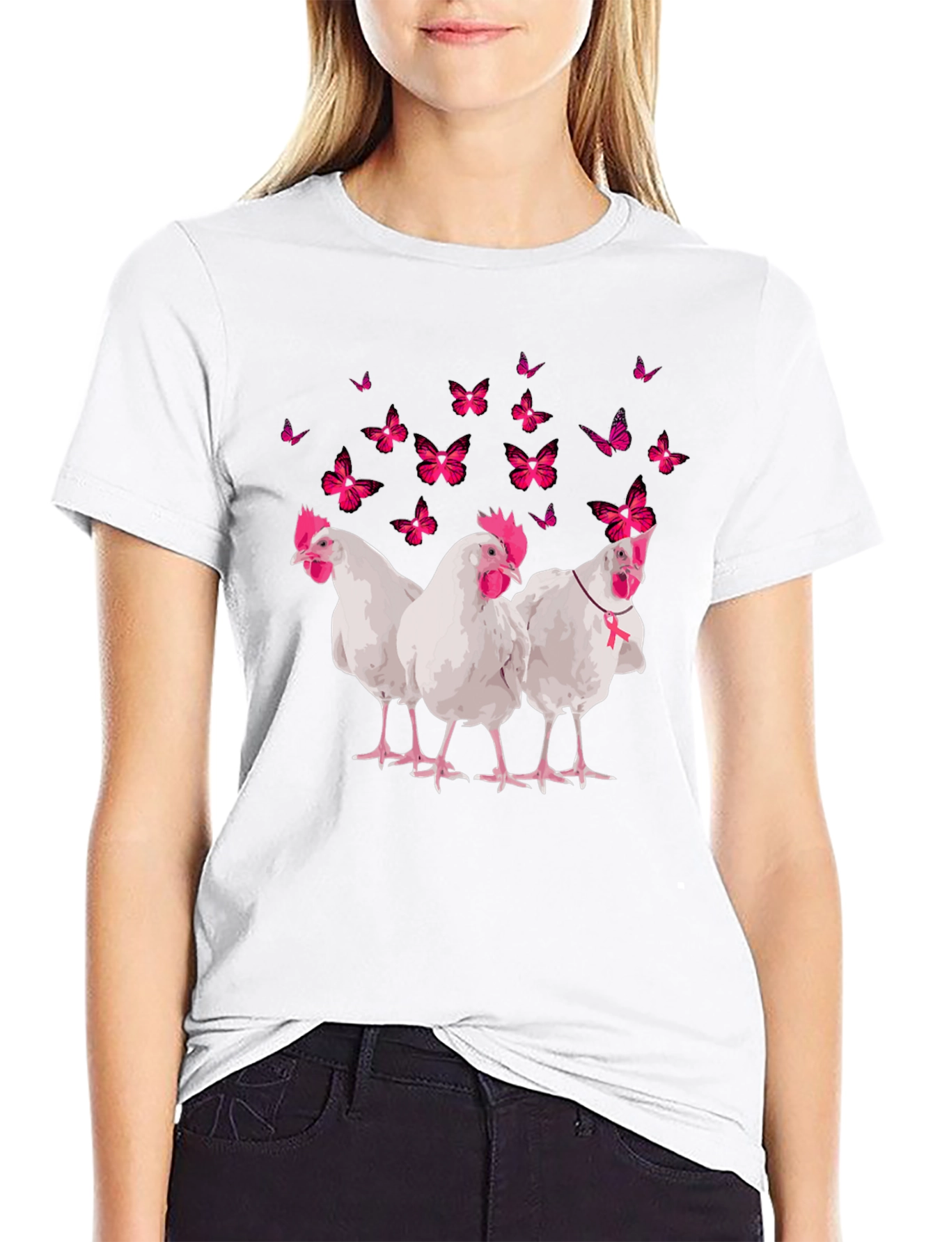 Breast Cancer Awareness Chicken T-Shirt