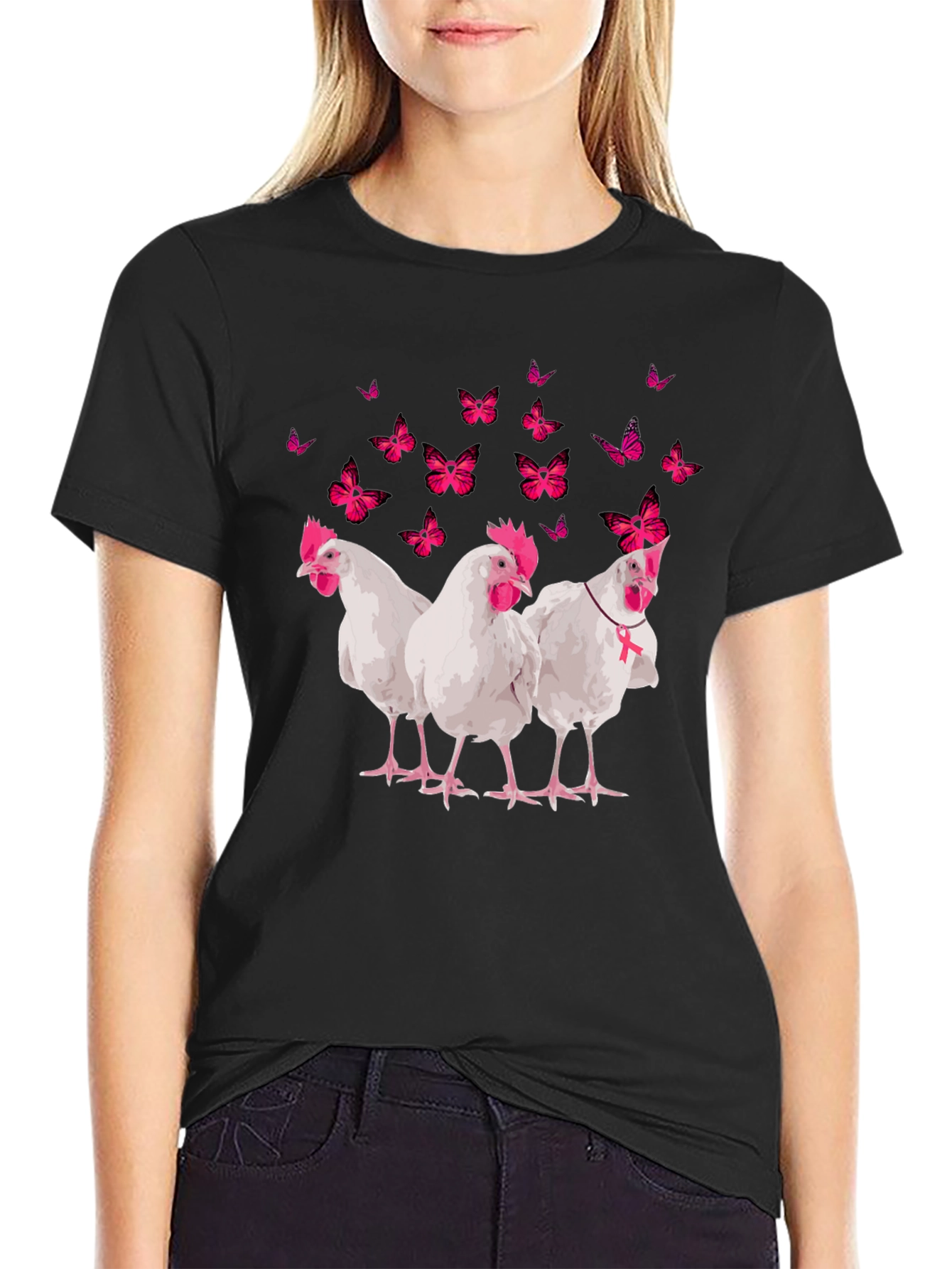 Breast Cancer Awareness Chicken T-Shirt