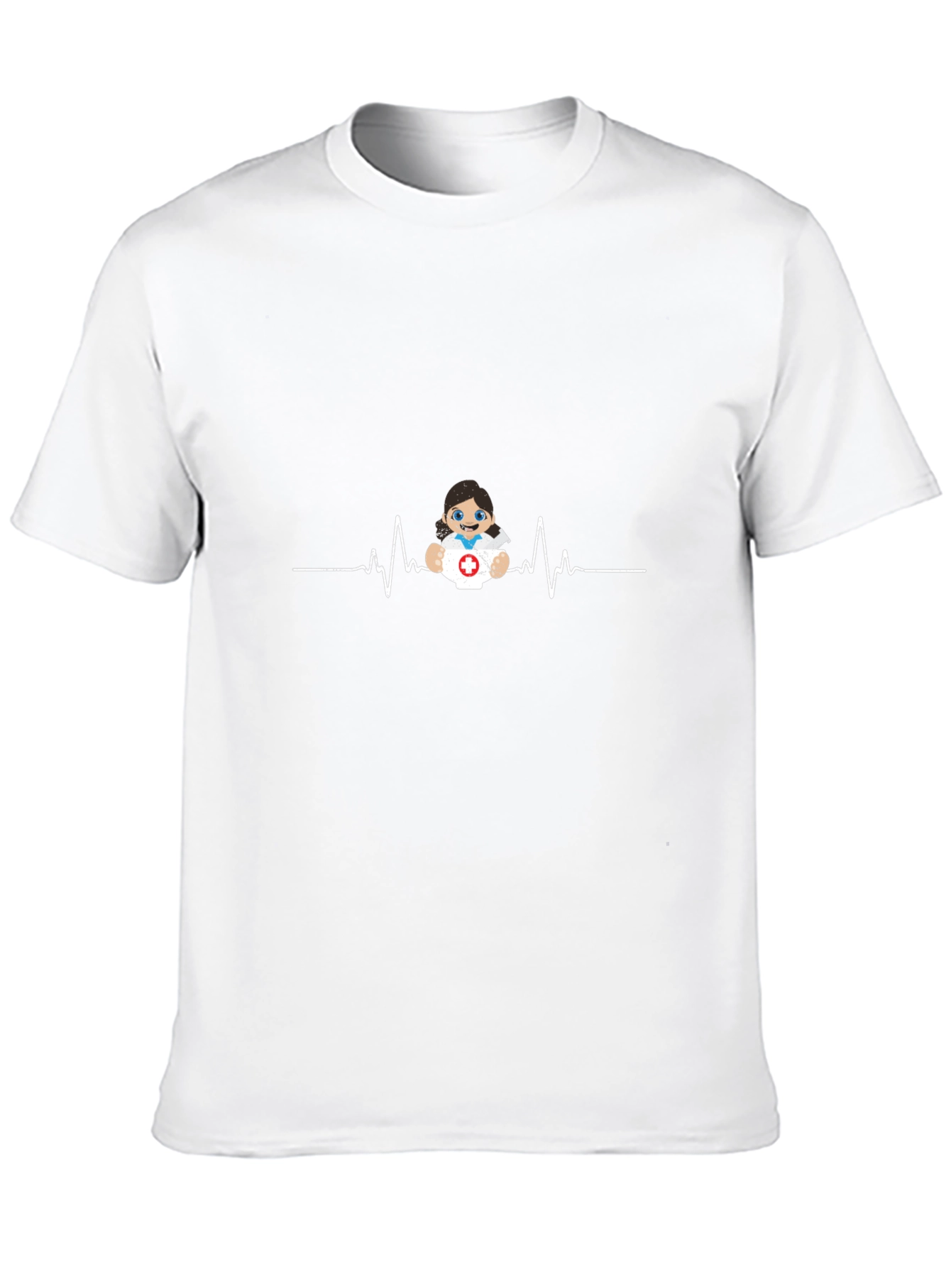 Baby Nurse EKG T-Shirt - Black Cotton Tee