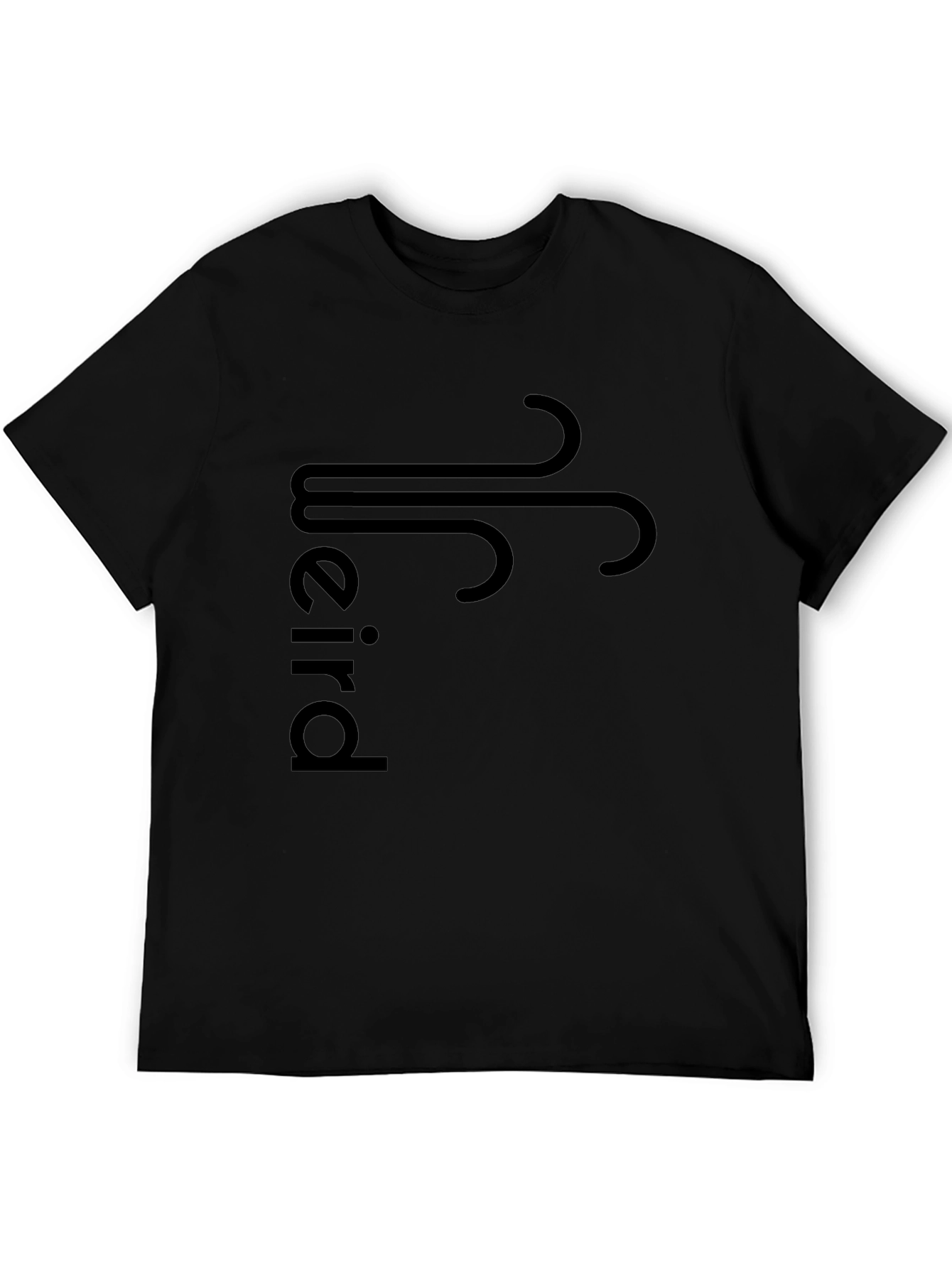 Modern Black Graphic Tee - Weird Wind Design