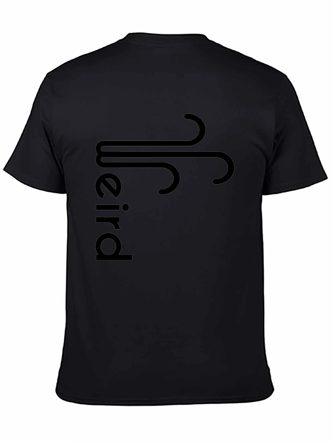 Modern Black Graphic Tee - Weird Wind Design