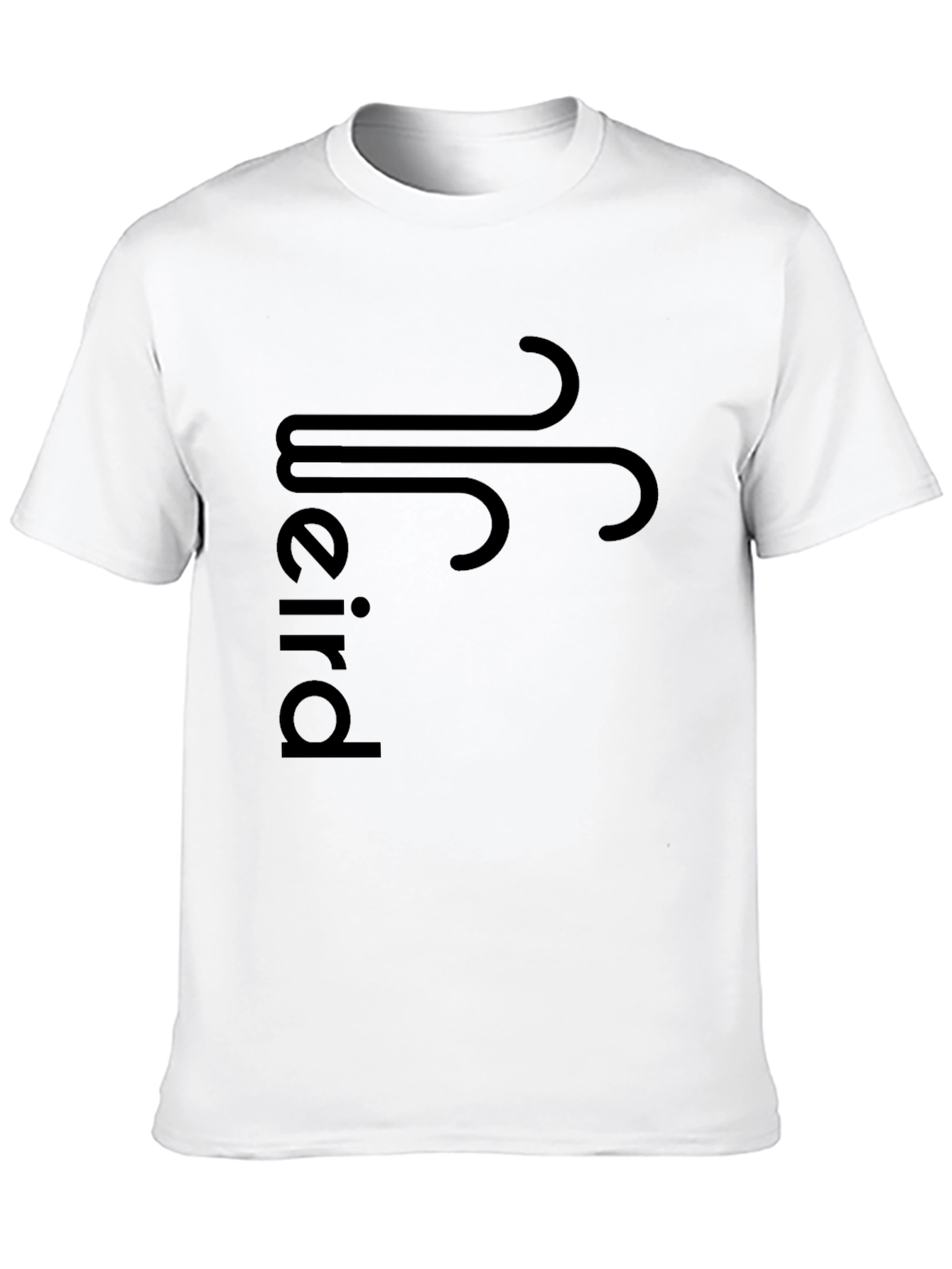 Modern Black Graphic Tee - Weird Wind Design