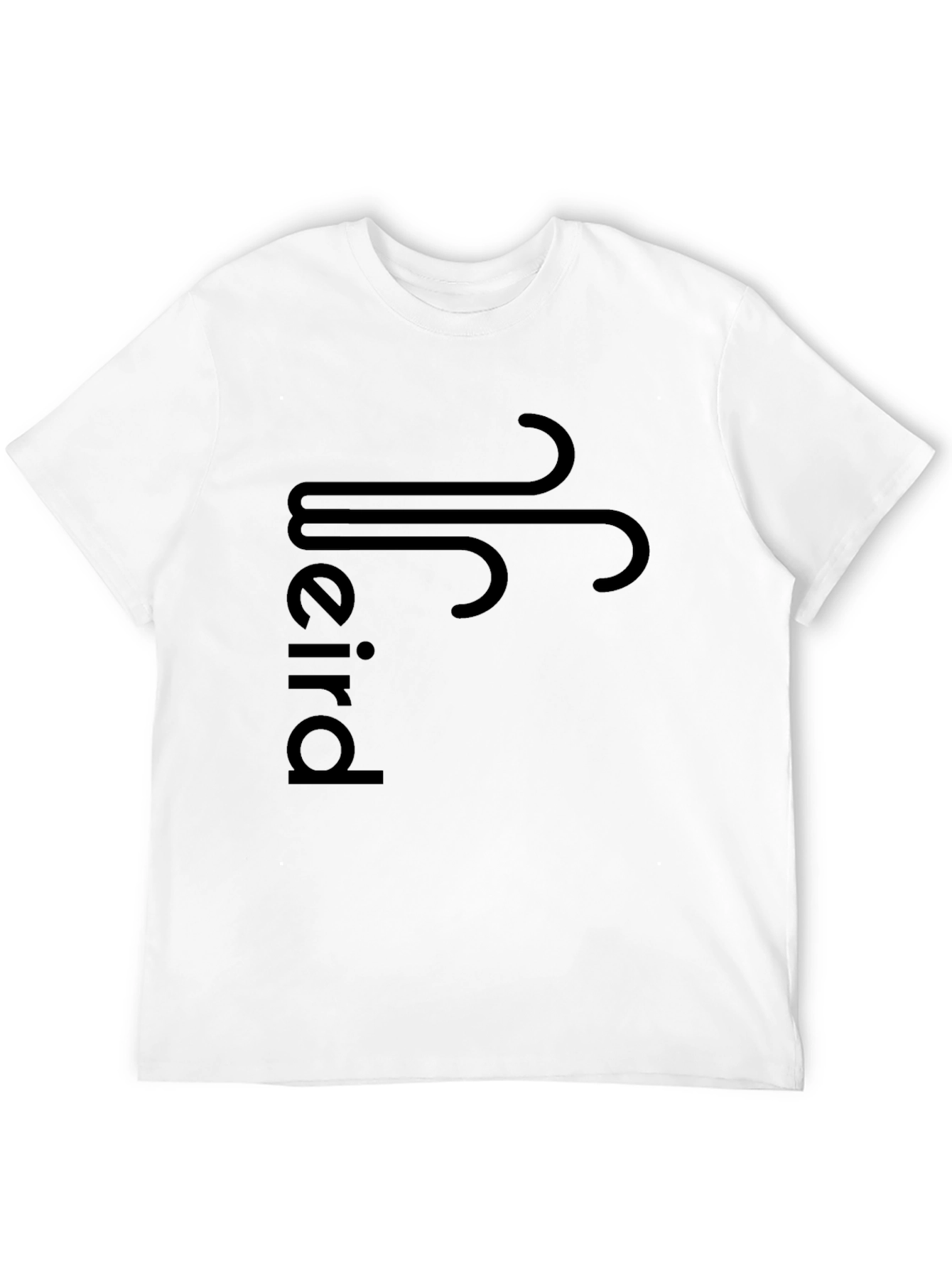 Modern Black Graphic Tee - Weird Wind Design