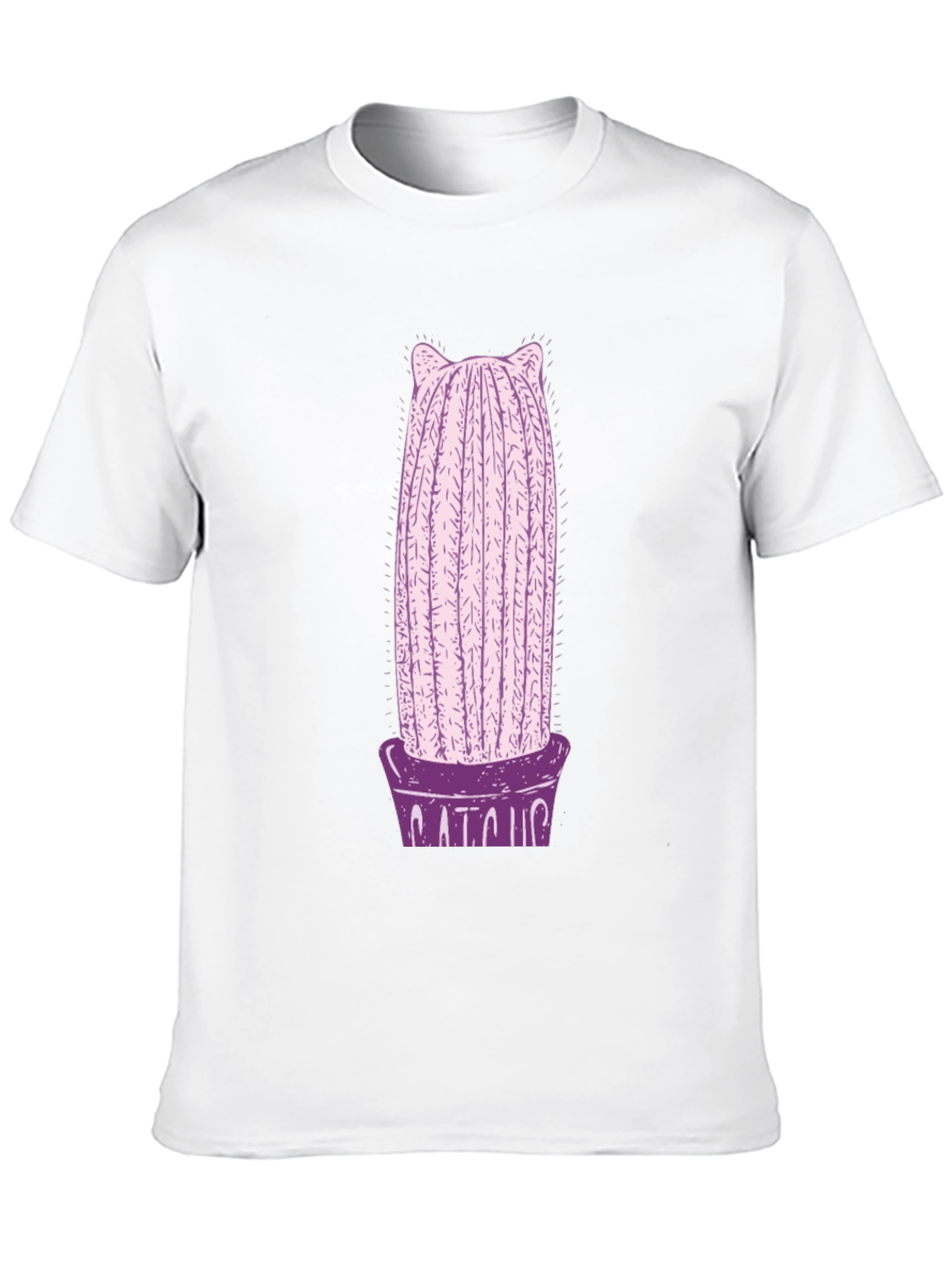 Cute Cactus Cat T-Shirt - Black Graphic Tee