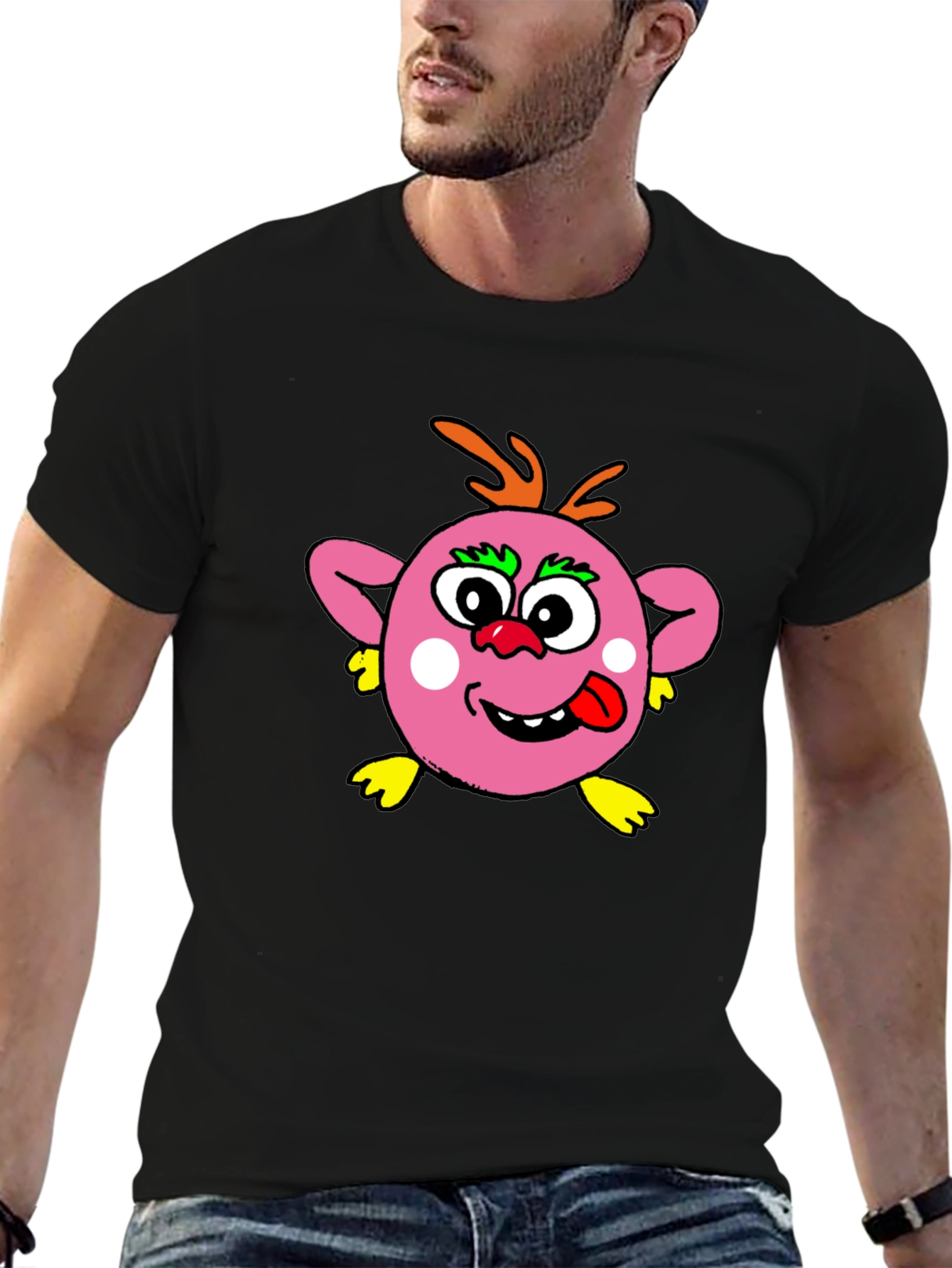 Funny Cartoon Monster Graphic T-Shirt