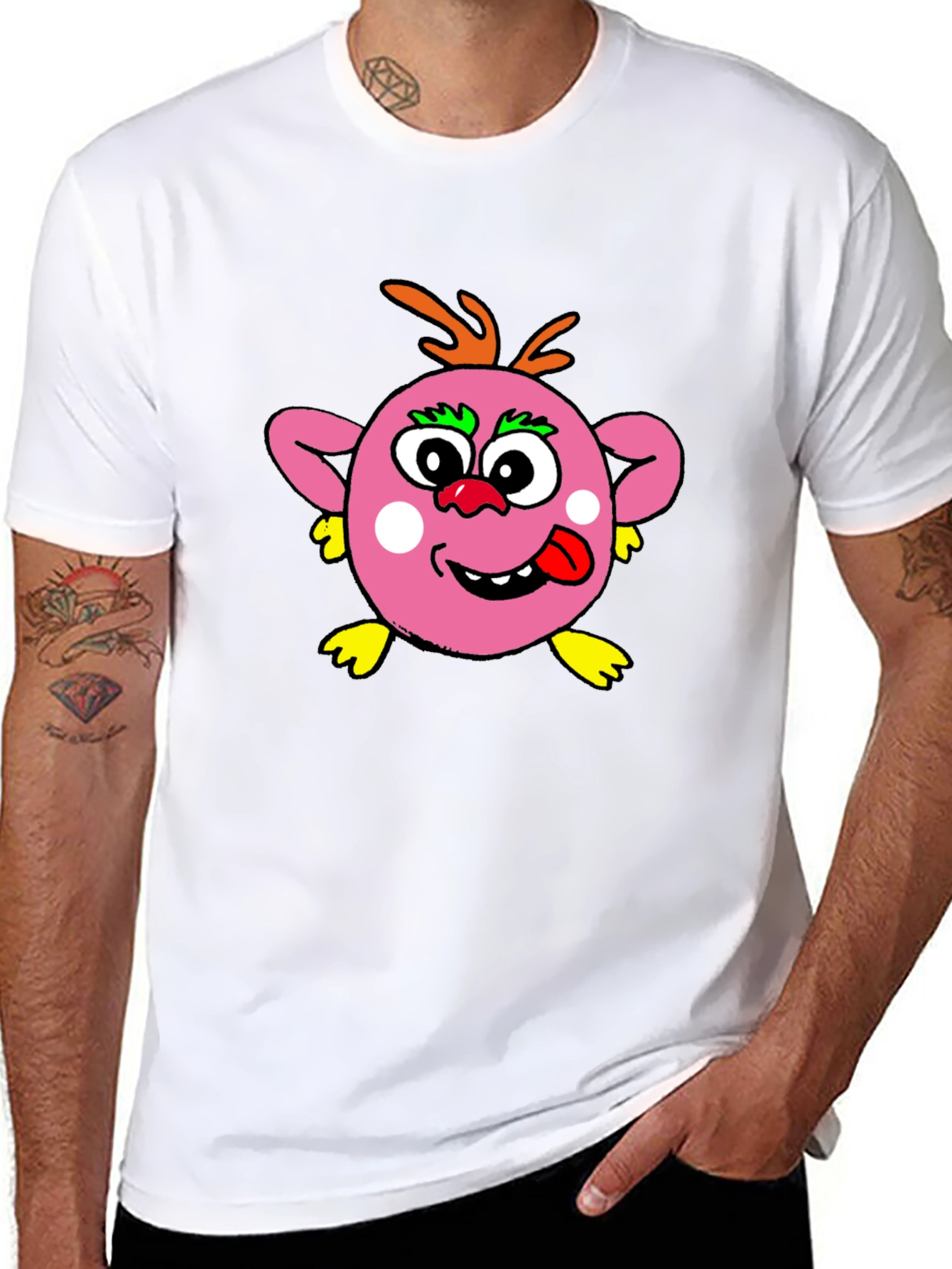 Funny Cartoon Monster Graphic T-Shirt