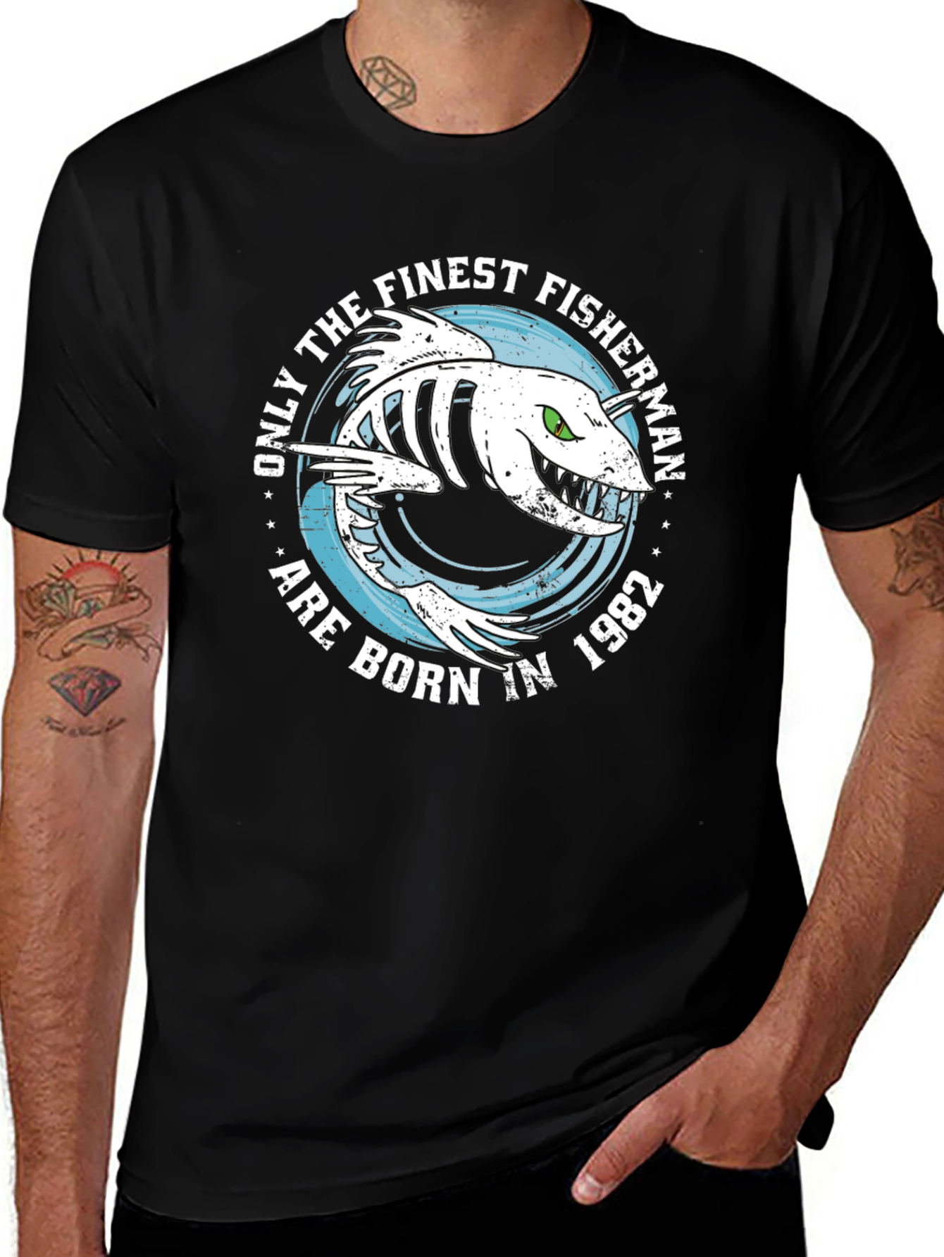 Finest Fisherman Born In 1982 T-Shirt